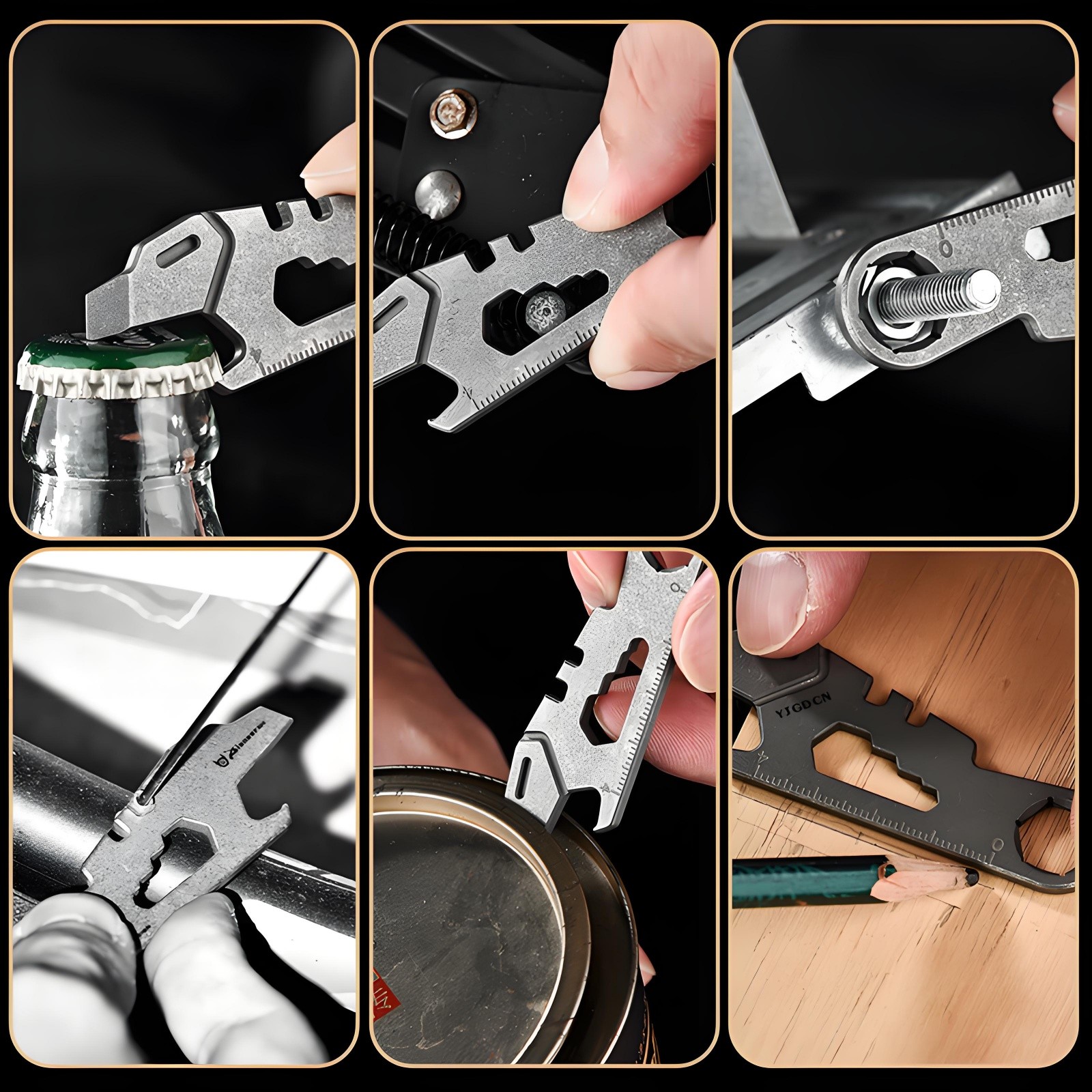 Titanium Alloy EDC Multi-Tool Pry Bar Bottle Opener Wrench Outdoor Gear Portable