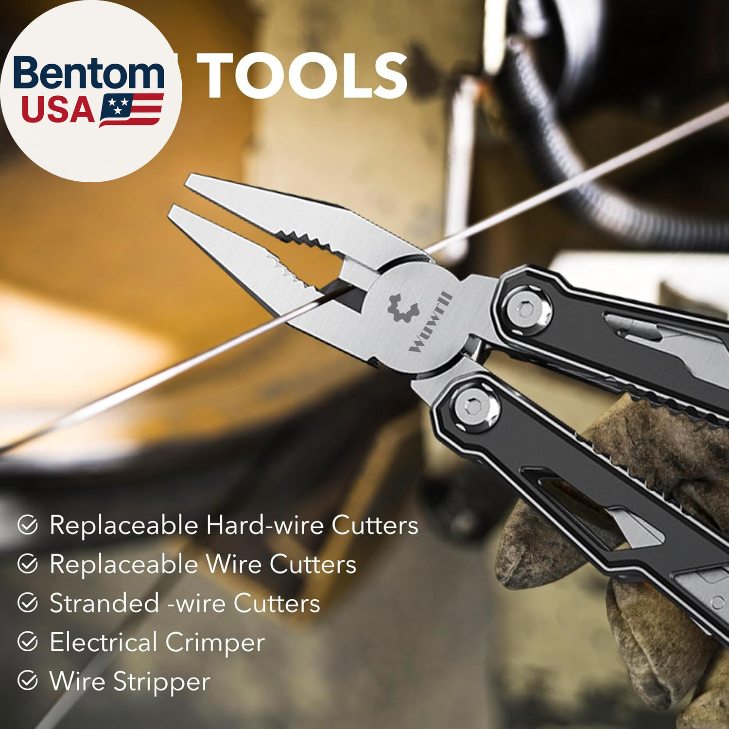 Multitool with Safety Locking,16-In-1 Multi Tool Stainless Steel Pocket Knife Se