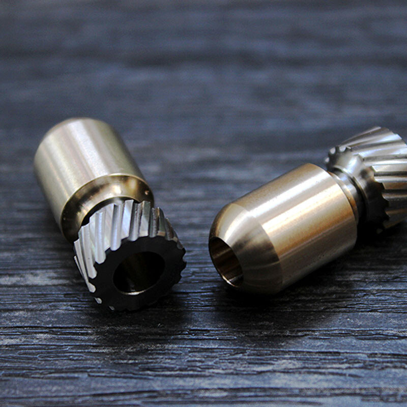 EDC TITNAER Titanium + Brass Knife Key Parachute Cord Bead Pendant Lanyard Gifts