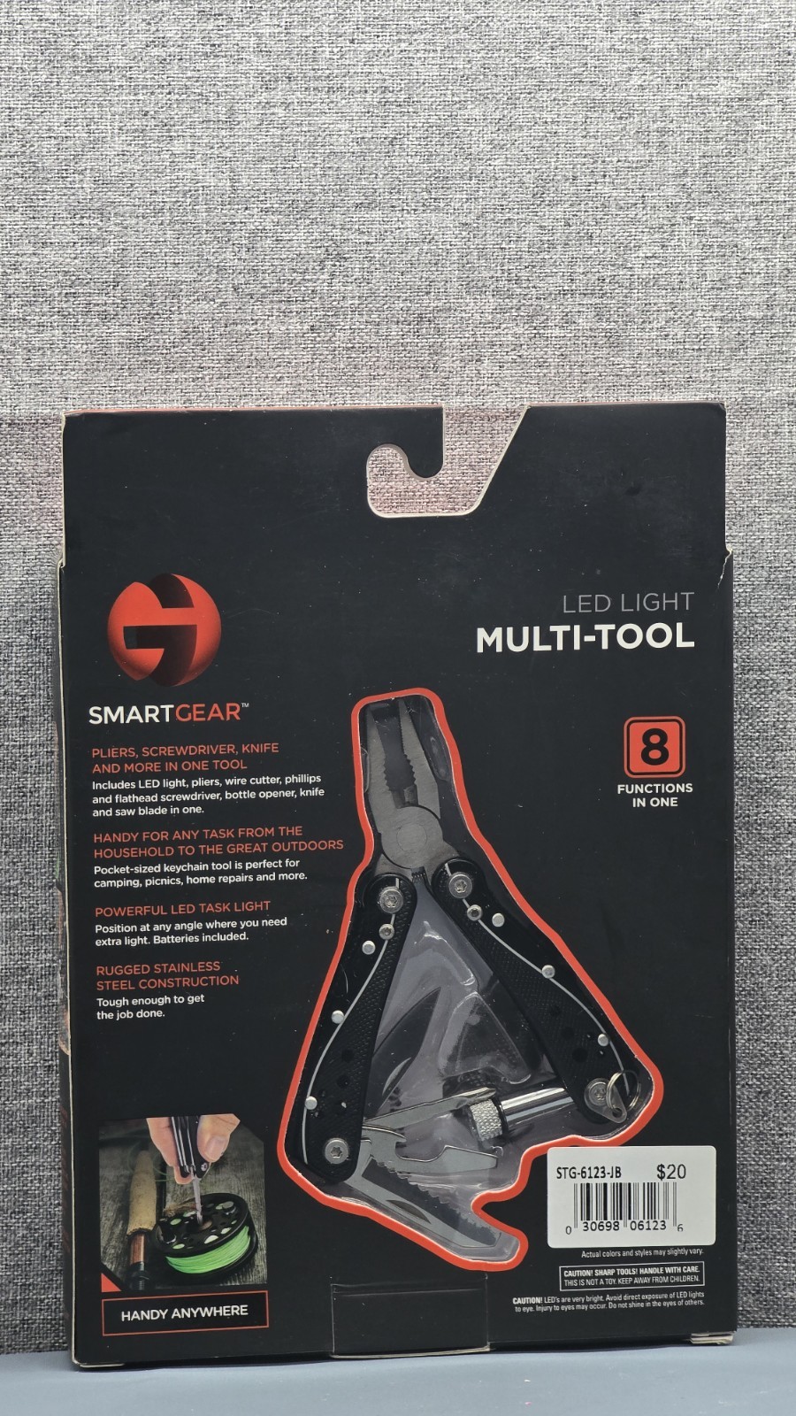 Smart Gear LED Multi-Tool Pliers 8-in-1 Stainless Steel with Light New