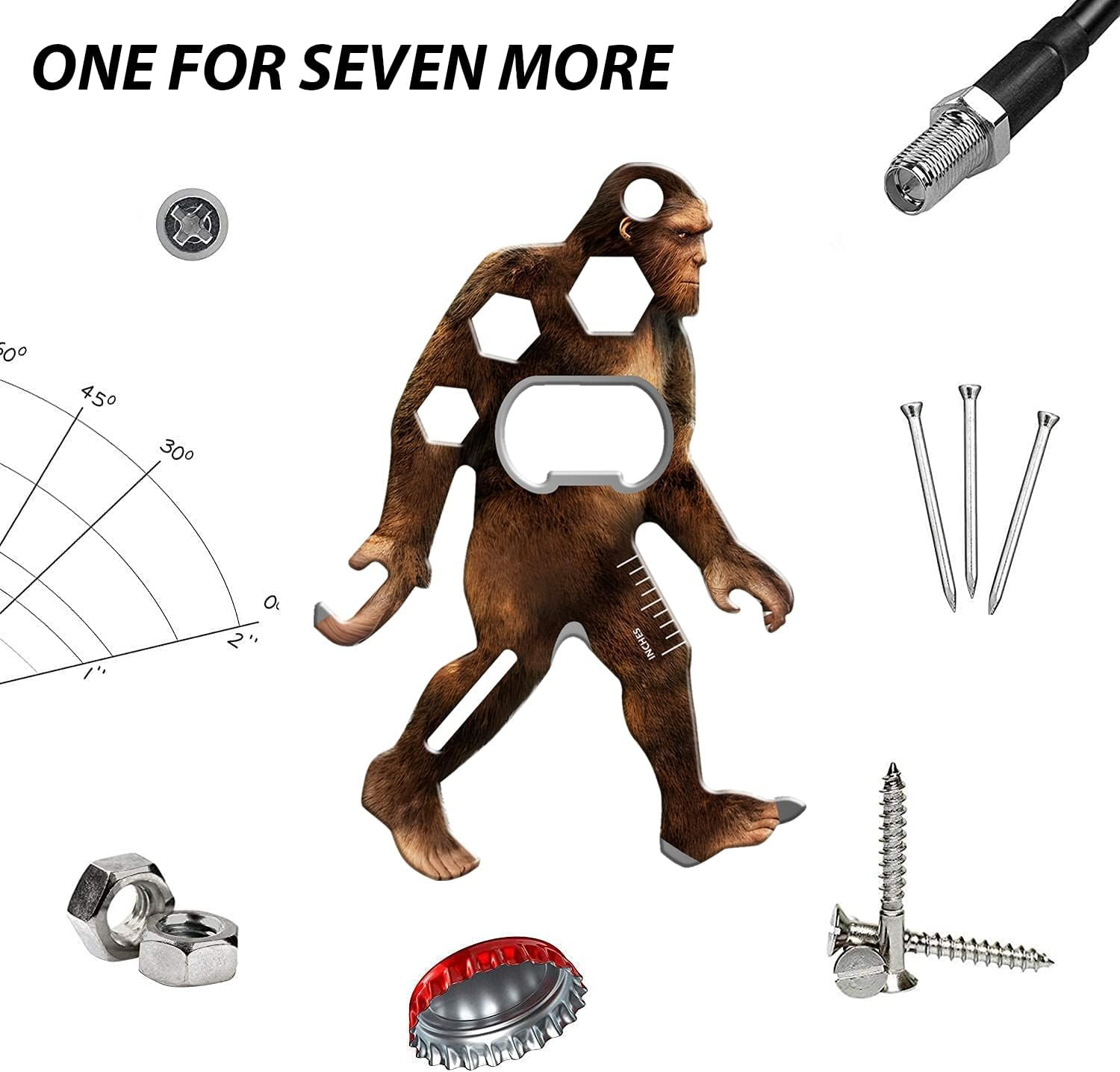 Sasquatch Multi-Tool 2 Pack, Tool-A-Long Stainless Steel Tool Carabiners, Compac