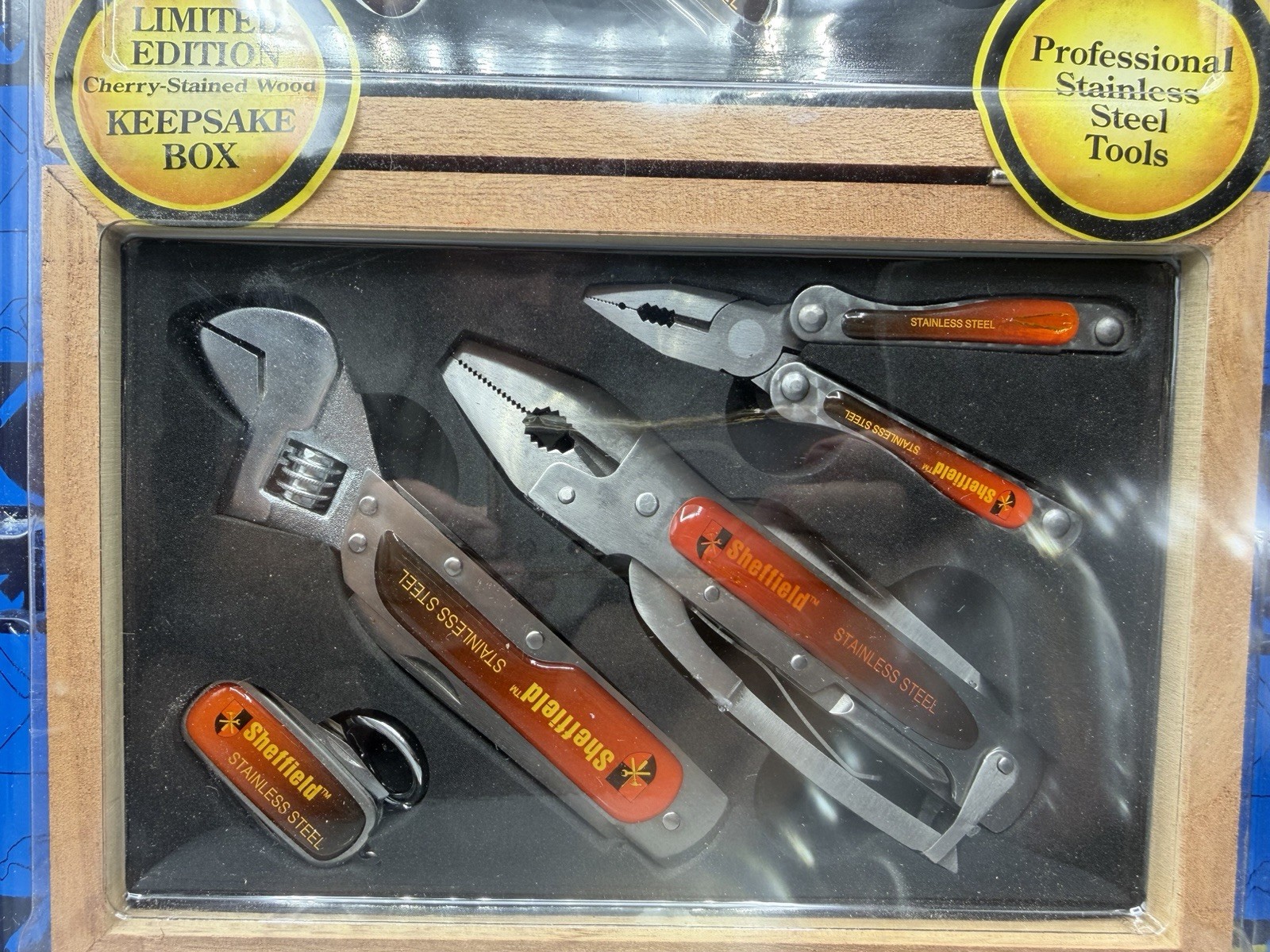 Sheffield 8 Pc Tool Kit Pocket Knife flashlight Pouch 12401 – New, Sealed W/ Box