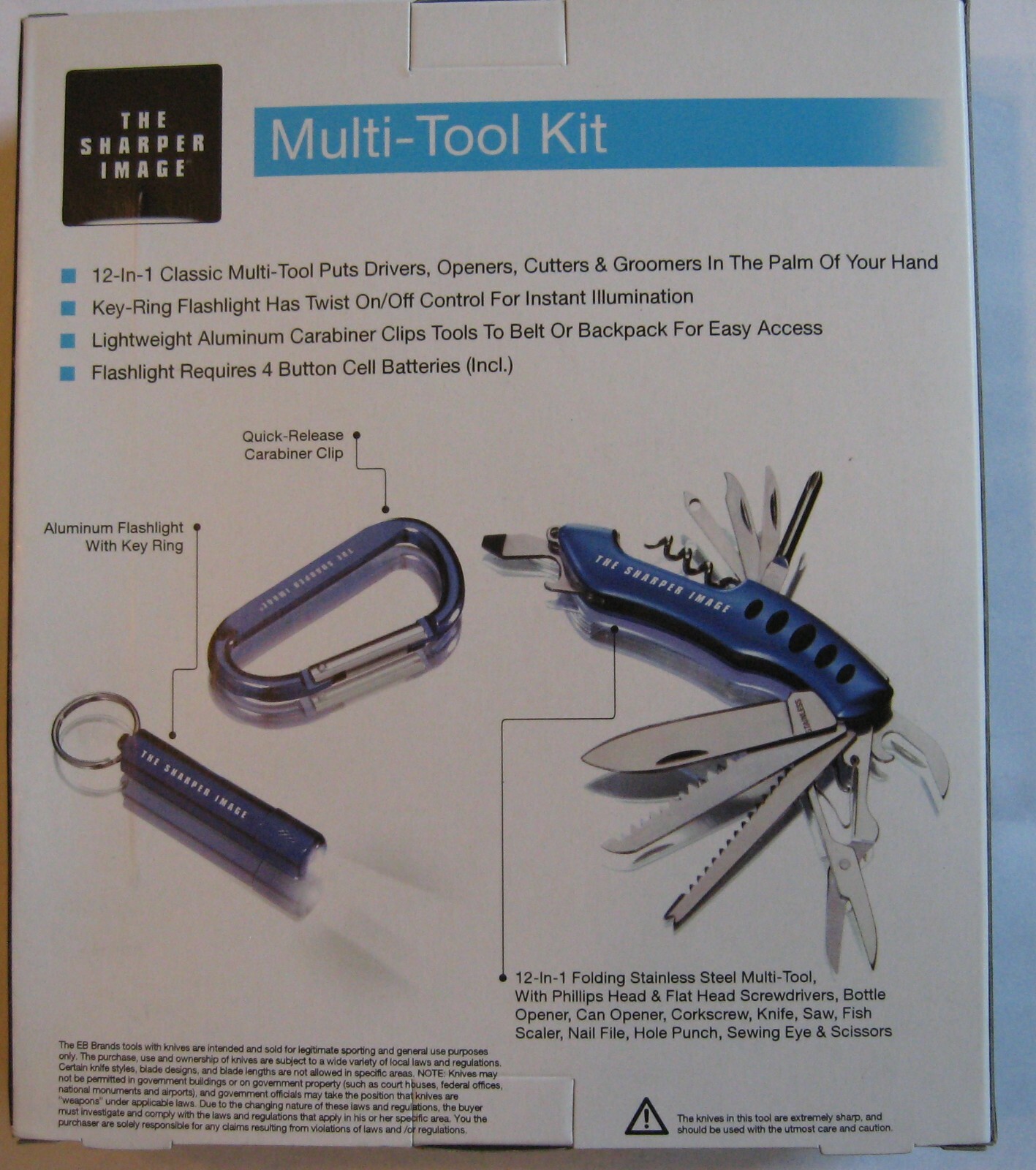 NEW Sharper Image Multi-Tool Pocket Knife Swiss Type Hiking Camping Survival Kit