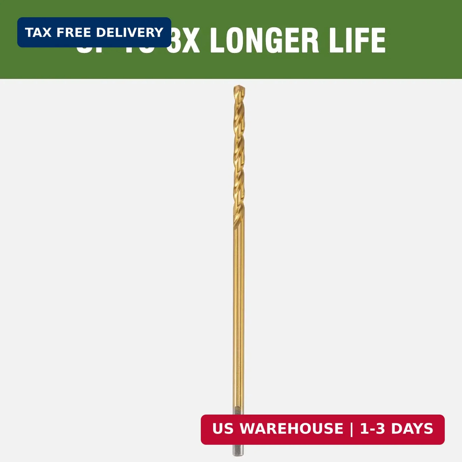 1/8″ x 6″ Extra Long Drill Bit 6 Pack Titanium Aircraft HSS Wood Metal
