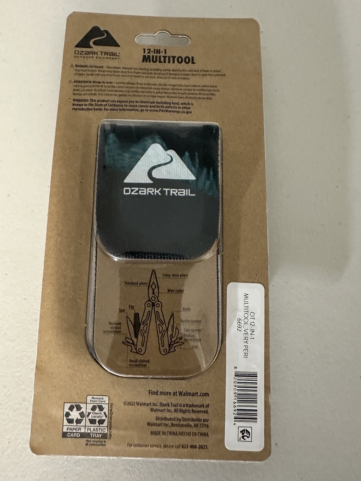 NEW Ozark Trail Outdoor Equipment 12-In-1 Multitool with Sheath Included