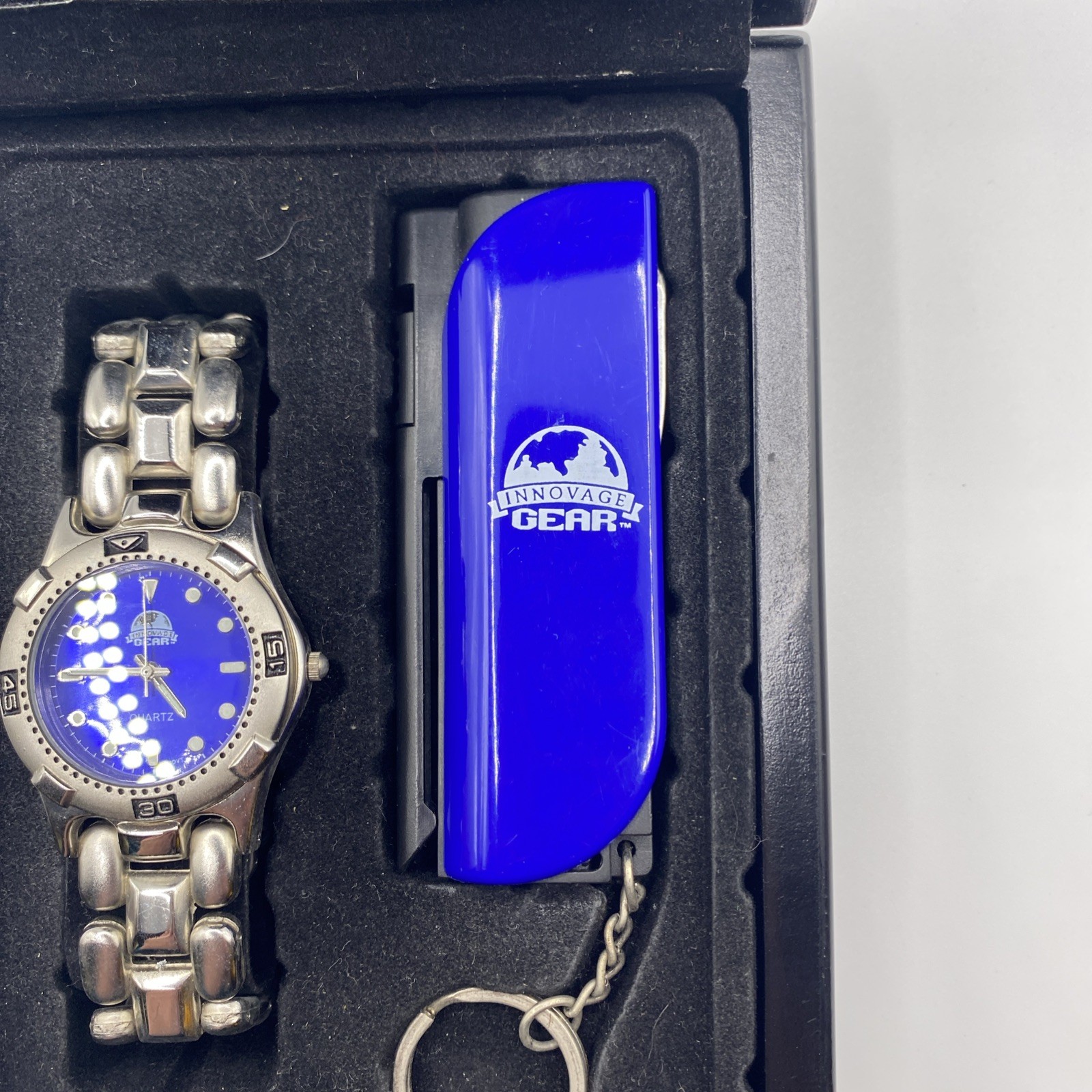 Innovage Gear Men’s Quartz Watch & Multi-Tool Pocket Knife Gift Set with Box