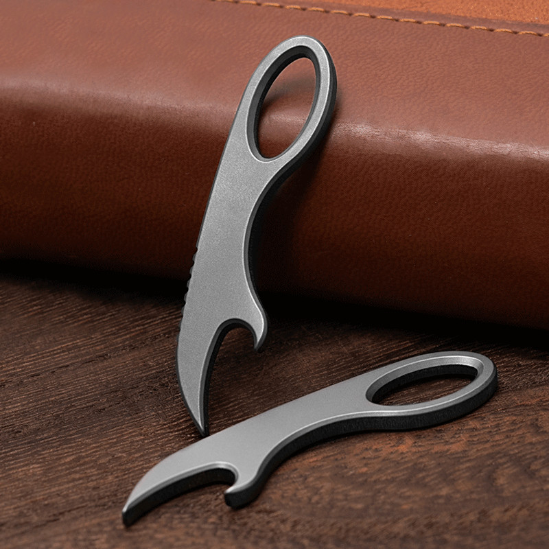 Titanium Alloy Multi Tools Crowbar Bottle Opener Portable Outdoor EDC Keychain