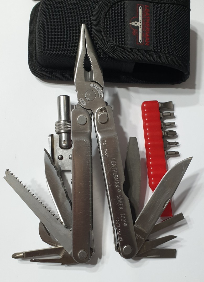 🔥🔥 Leatherman Super Tool Gen 1 OG + Bits + Adapter Hard Nylon Case Rare Set