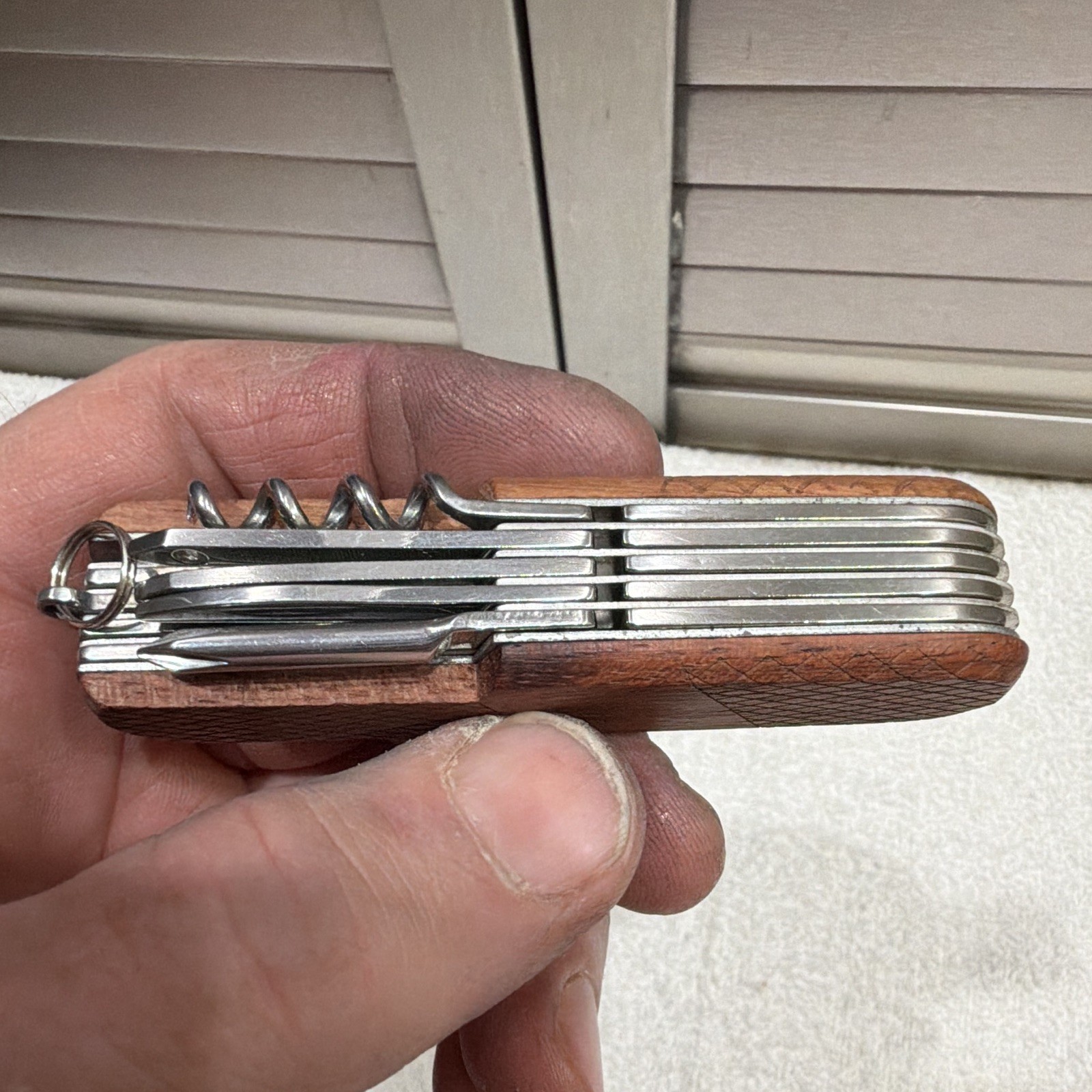 Winchester 11-in-1 Stainless Multi-Tool Pocket Knife Wood Handle Saw Scissors