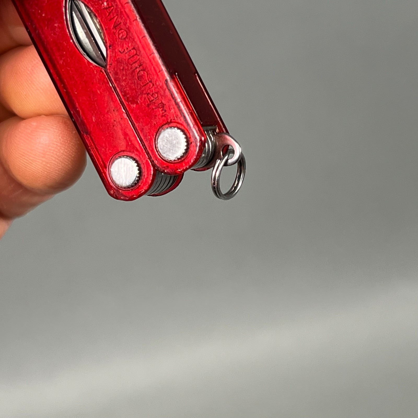 RARE Leatherman Micra Translucent Red Polycarbonate Keychain Multi-Tool USA