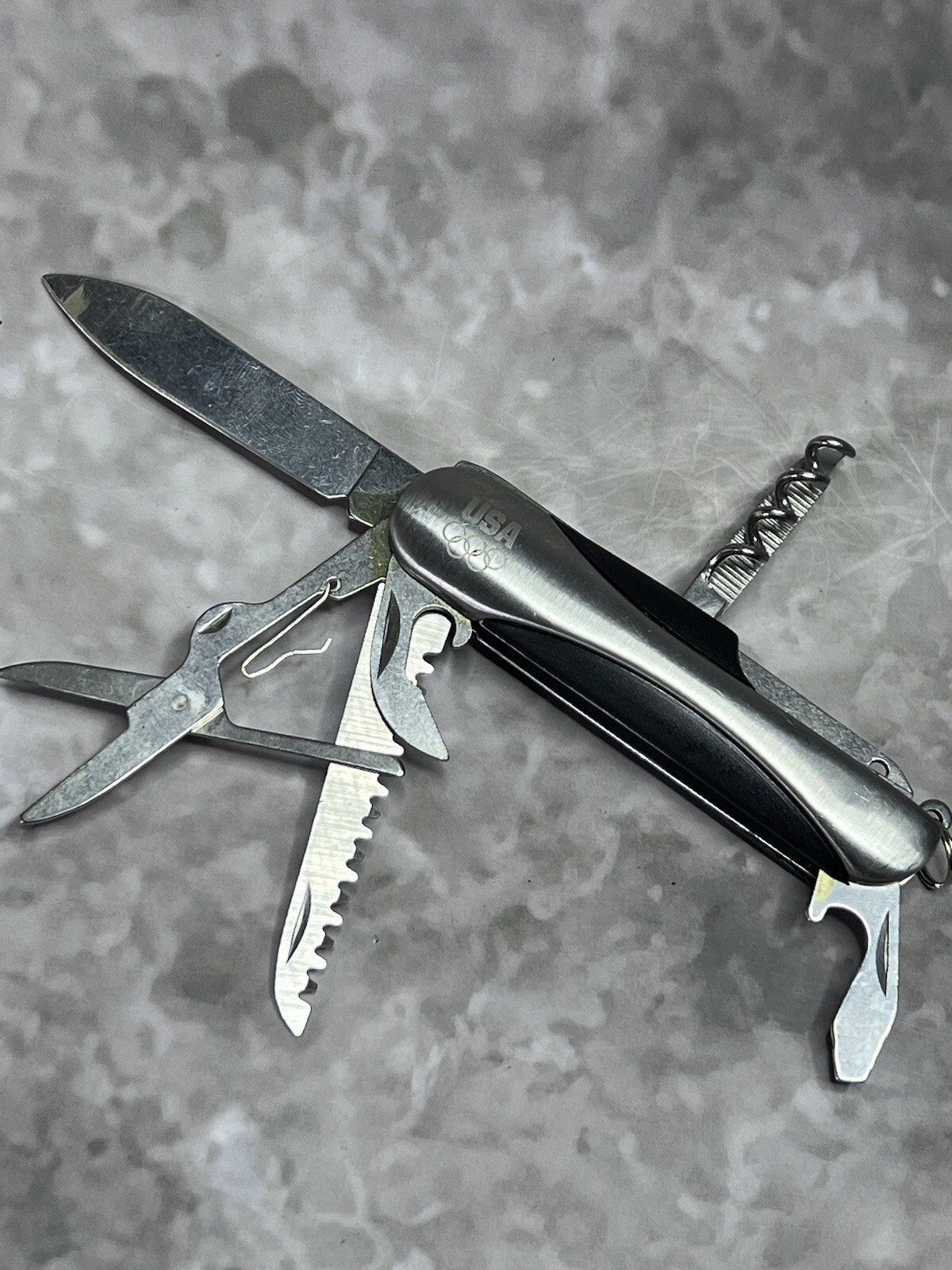 USA Olympics Multi Tool Pocket Tactical Camping Folding Army Knife #1692