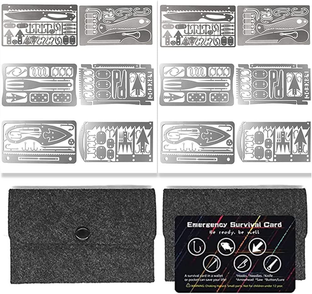 12 Pcs Survival Multitool Card Emergency Camping Tool EDC Kit in Your Wallet …