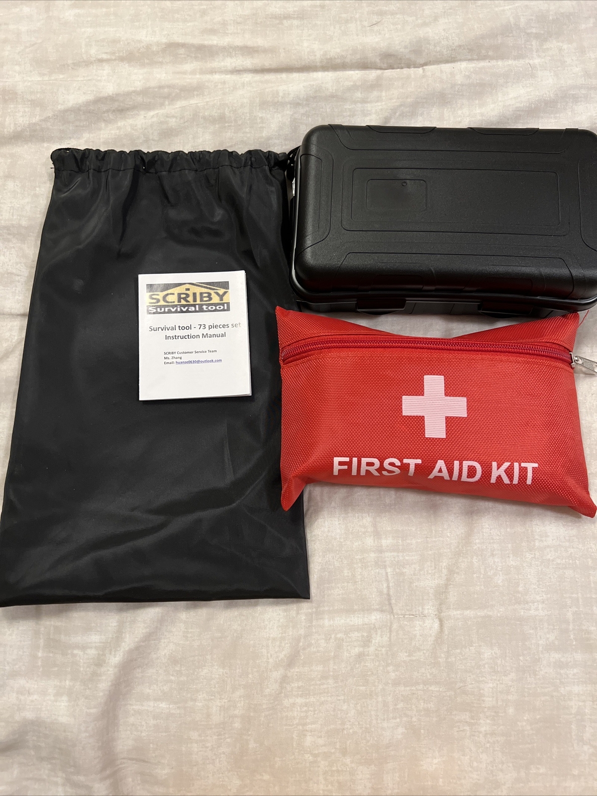 Emergency Survival Kit,Outdoor Gear Tool t & Folding Knife FIRST AIF KIT 73 PCS