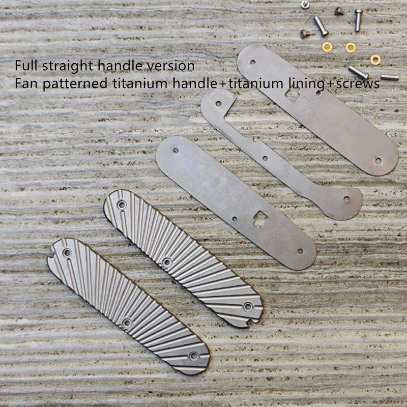 1 Set Titanium Alloy Handle Scales for 91mm Victorinox Swiss Army Knife