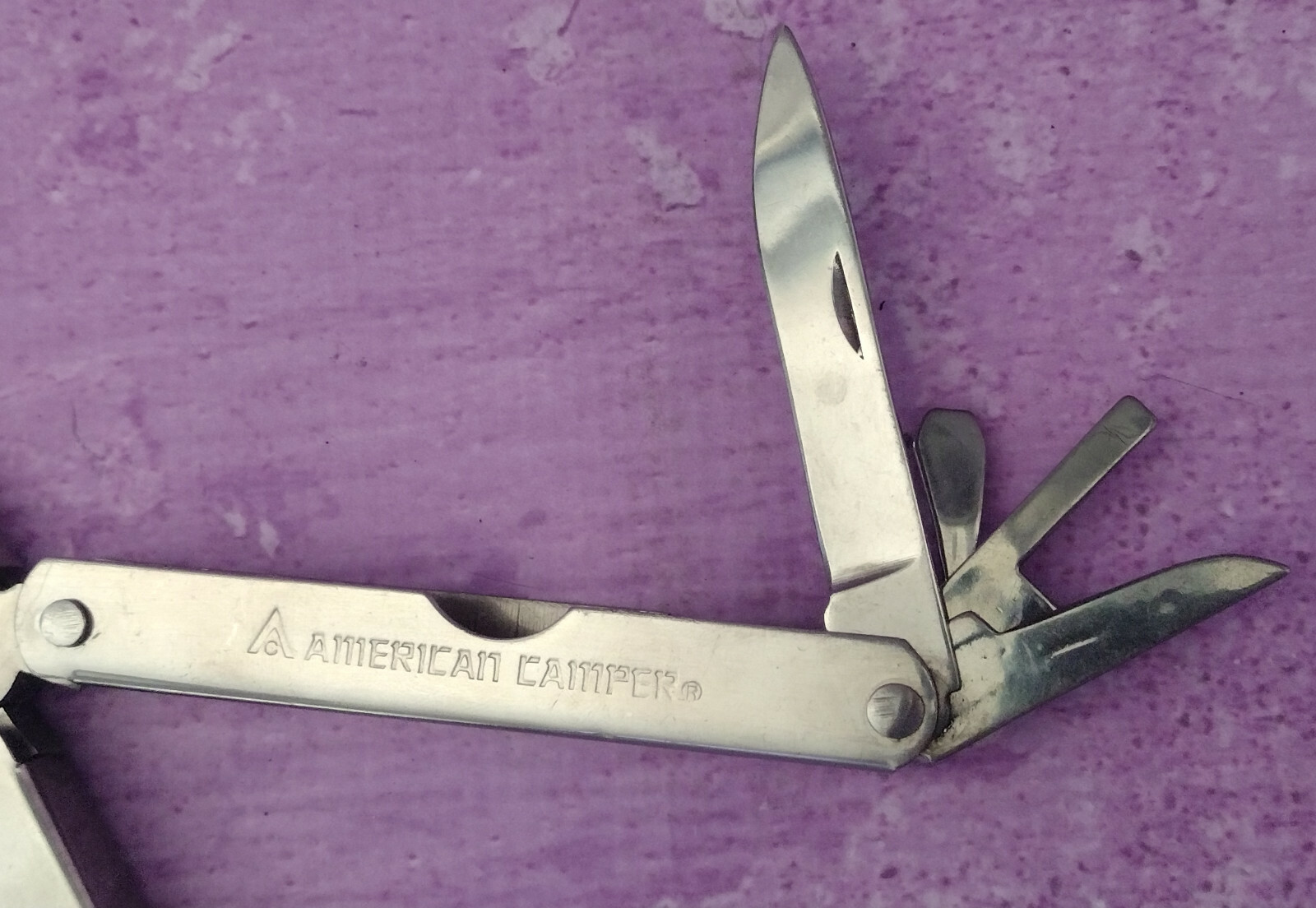 American Camper Multi Tool Stainless Steel in Original Brown Belt Sheath Case