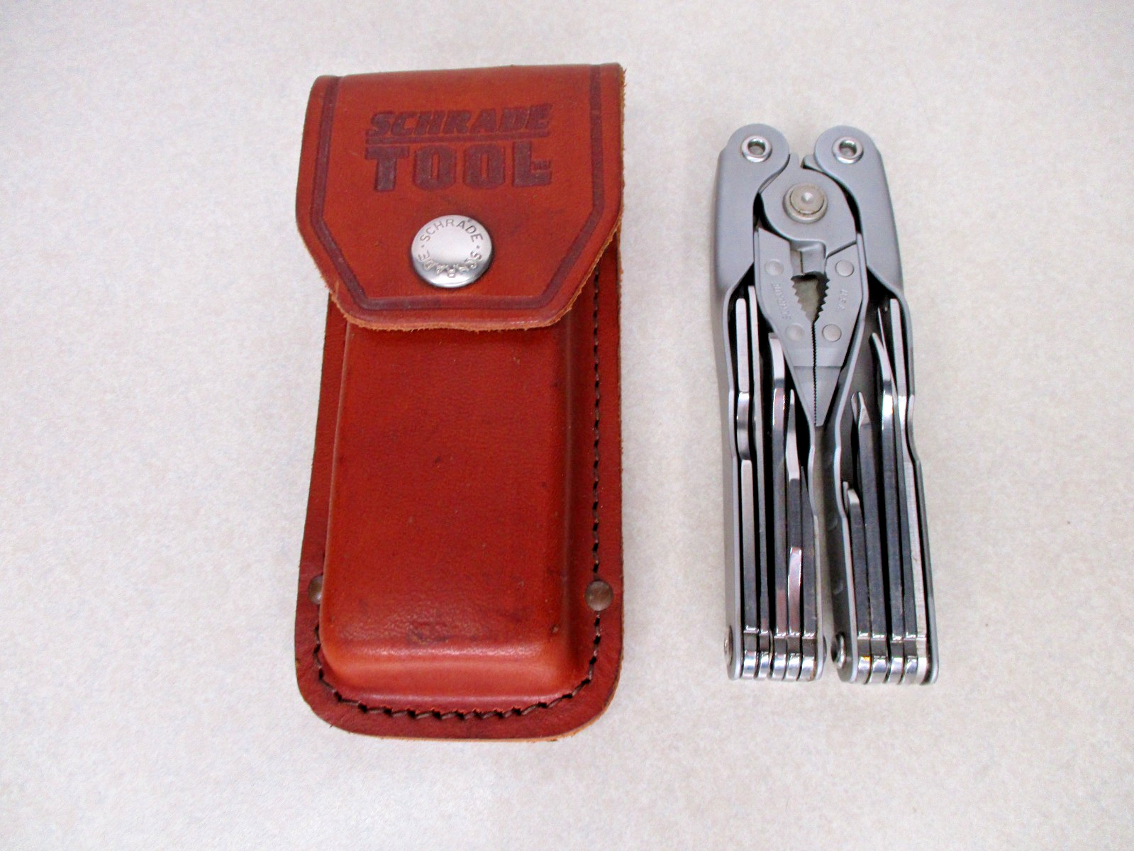 Vintage Schrade Tough ST1 Multi-Tool Leather Sheath USA Multitool Pliers