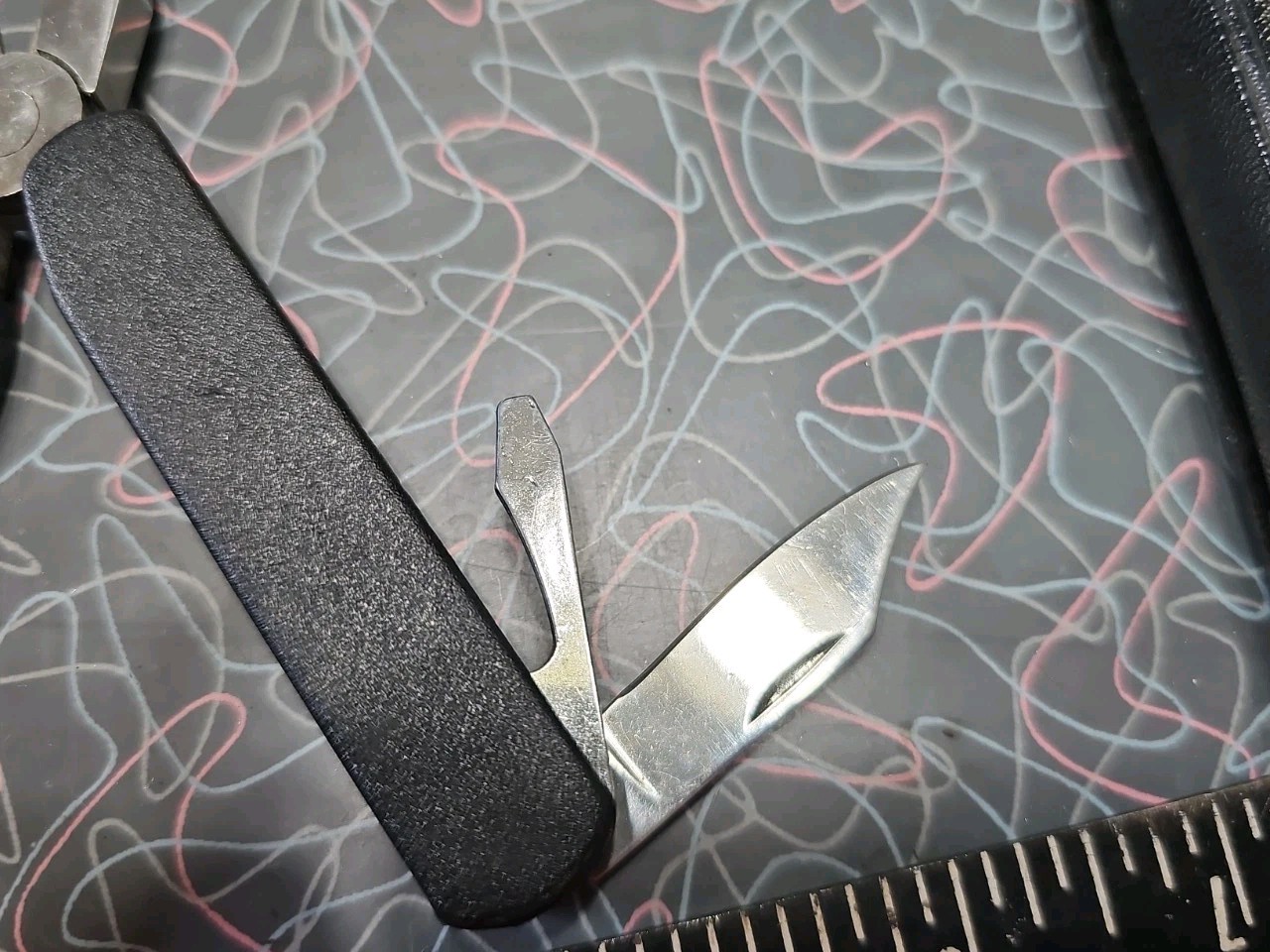 Vintage Multi-Tool with Black Belt Sheath Made in China Pliers Knife Screwdriver