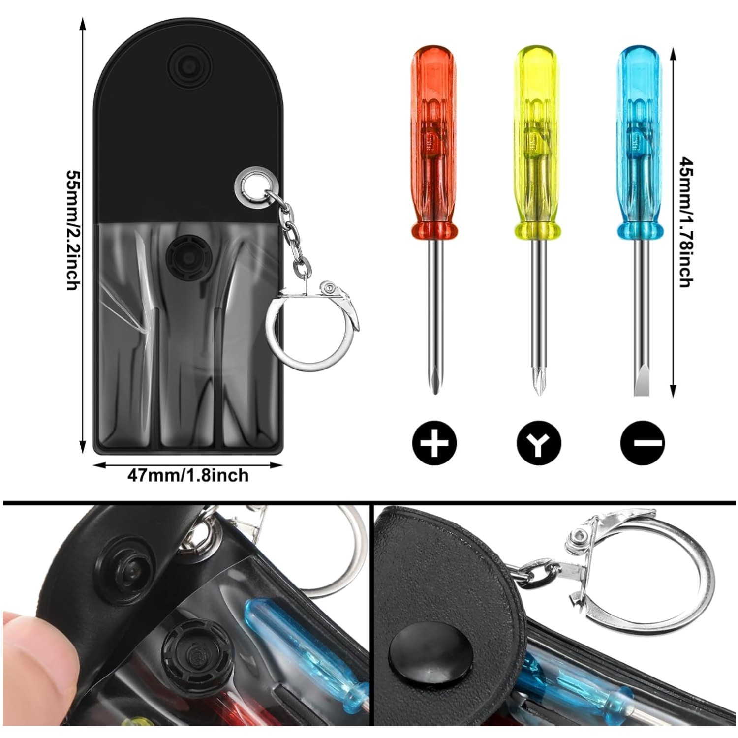 Practical Mini Keychain Set for Men – 40 Pcs