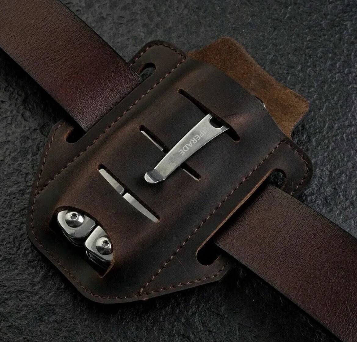 Belt Organizer Multitool Leather Sheath LeatherMan Knife Flashlight OrganizerEDC