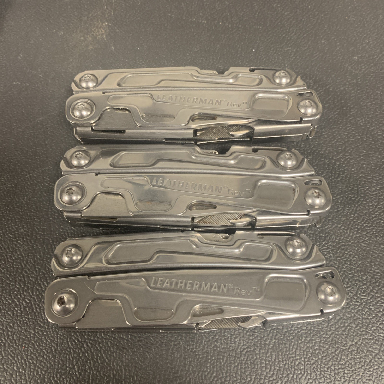 Lot Of 3 Leatherman Rev Multi Tools Acceptable To Very Good (TRT)