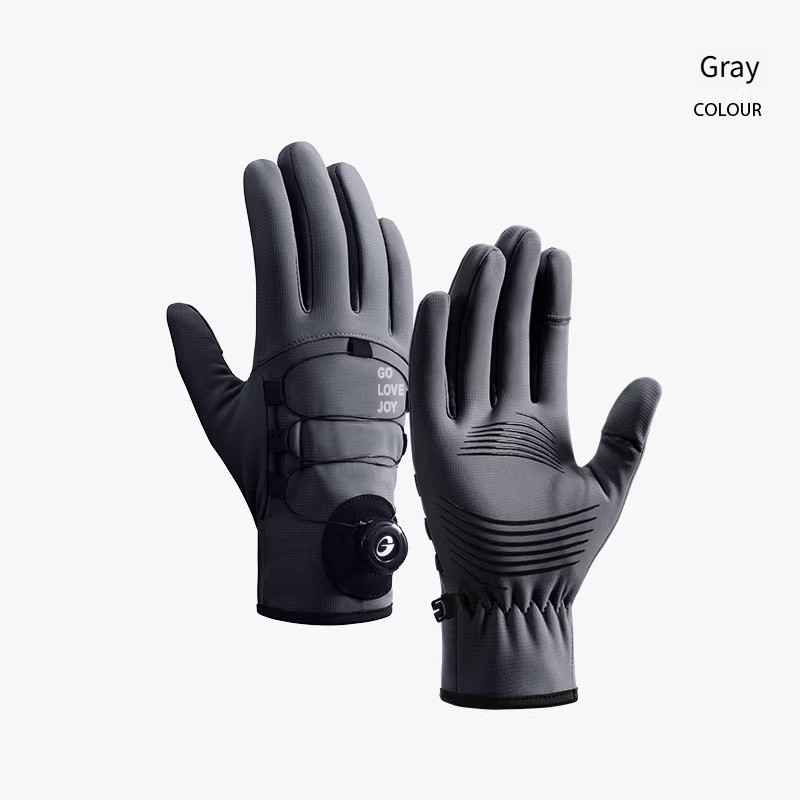Button style windproof and cold proof outdoor hiking and cycling warm gloves
