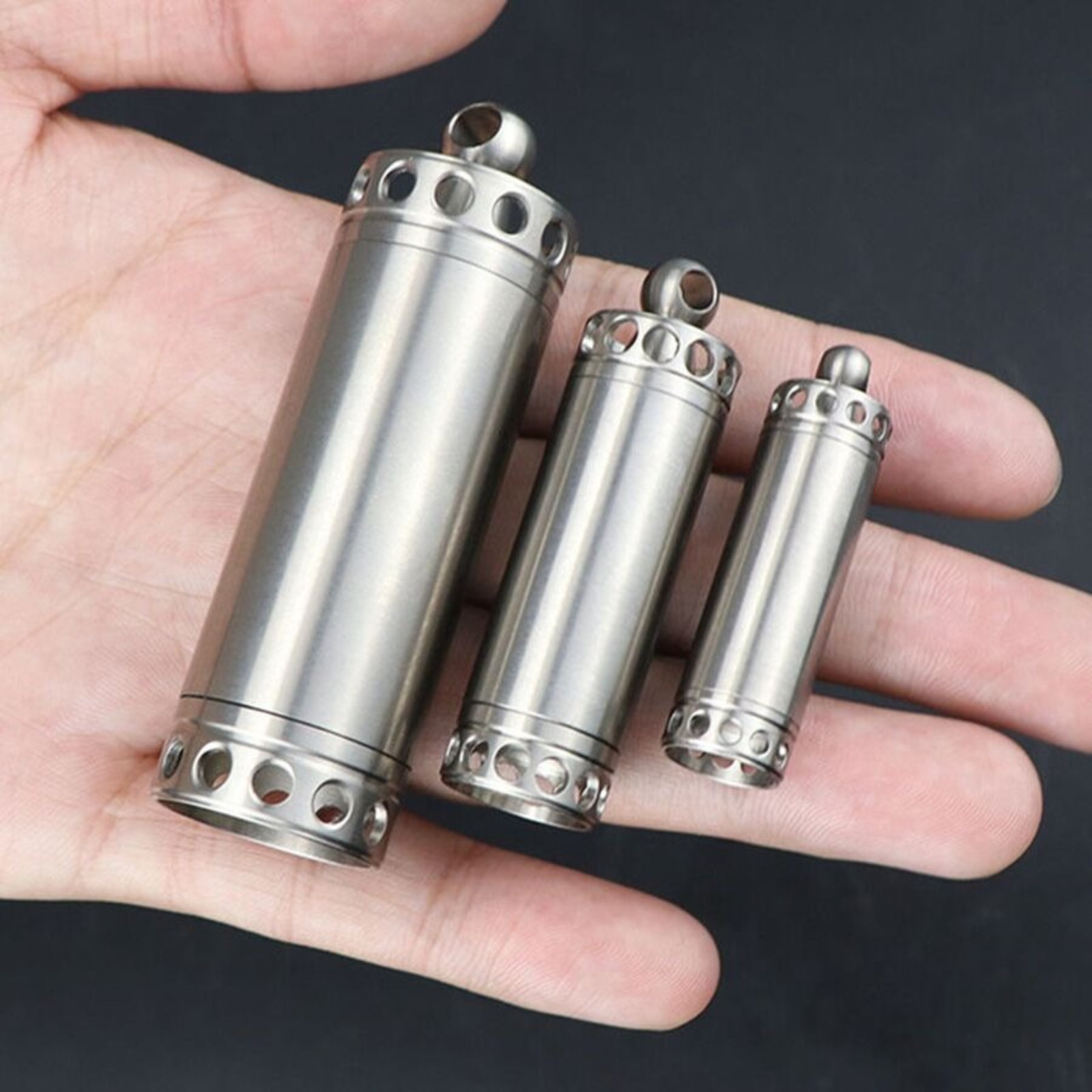 EDC Titanium Tool Waterproof Container Survival Case Box Outdoor For Pill Match
