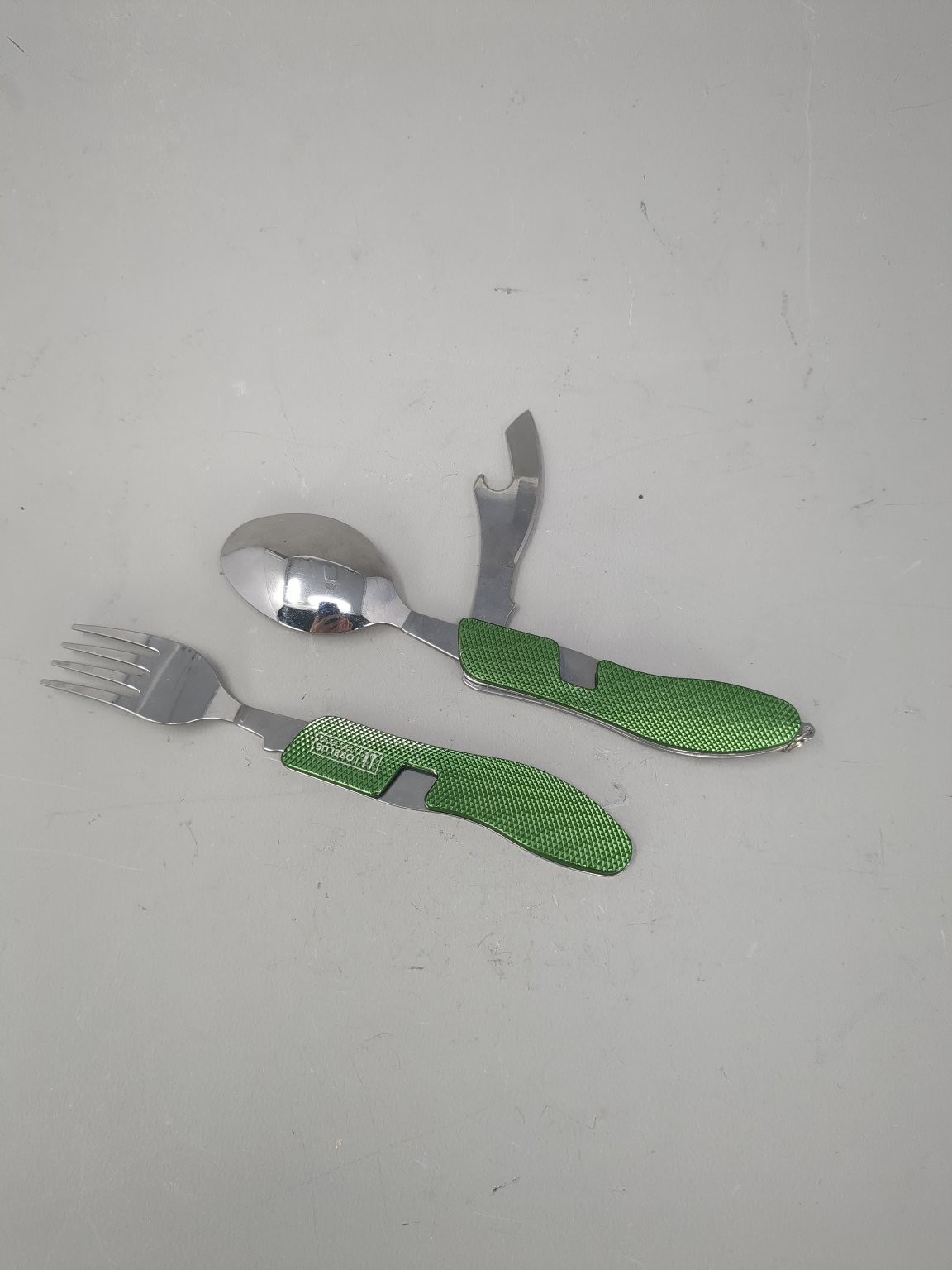 Multi-Tool Camping Utensil Orblue Foldable Fork Spoon Knife & Bottle Opener
