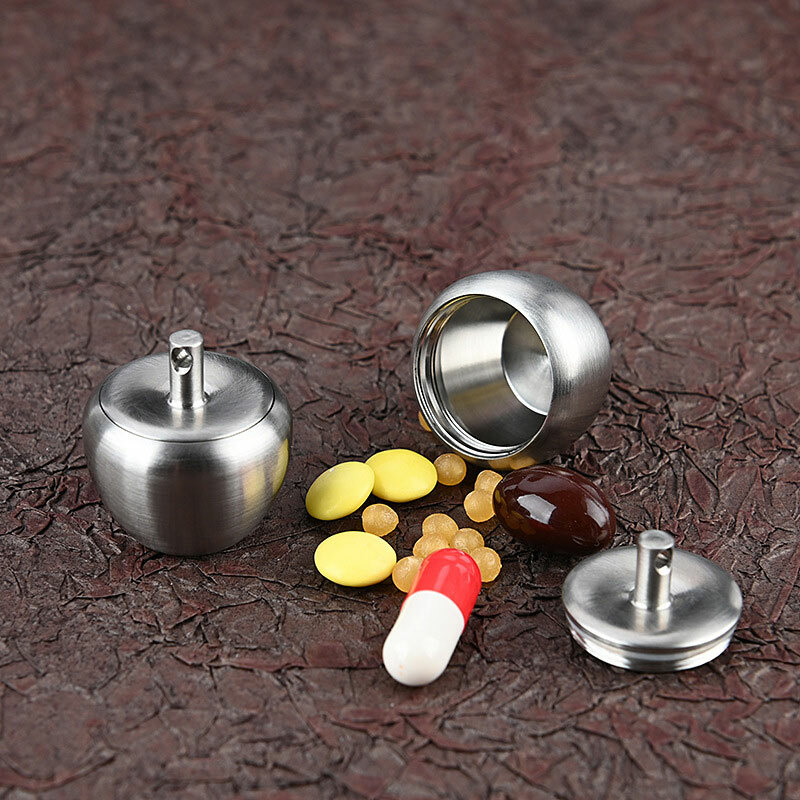 EDC Mini Keychain Waterproof Box Pendant Pill Capsula Case Outdoor Emergency