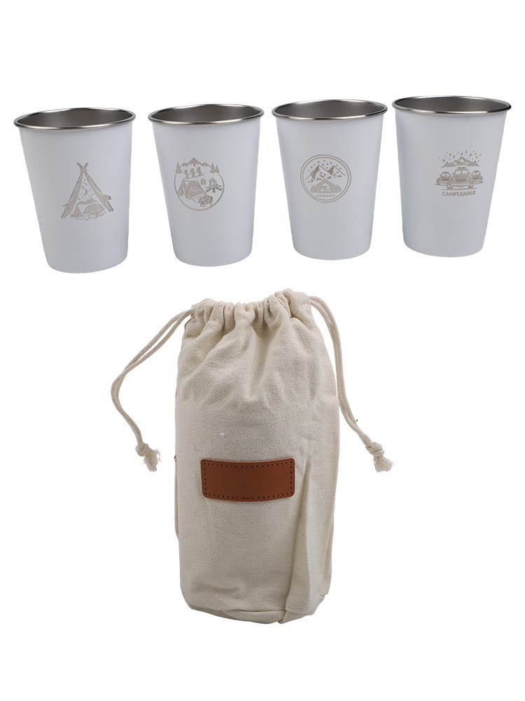 Campsite Essential 304 Stainless Steel Cups with Colorful Adventure Themes