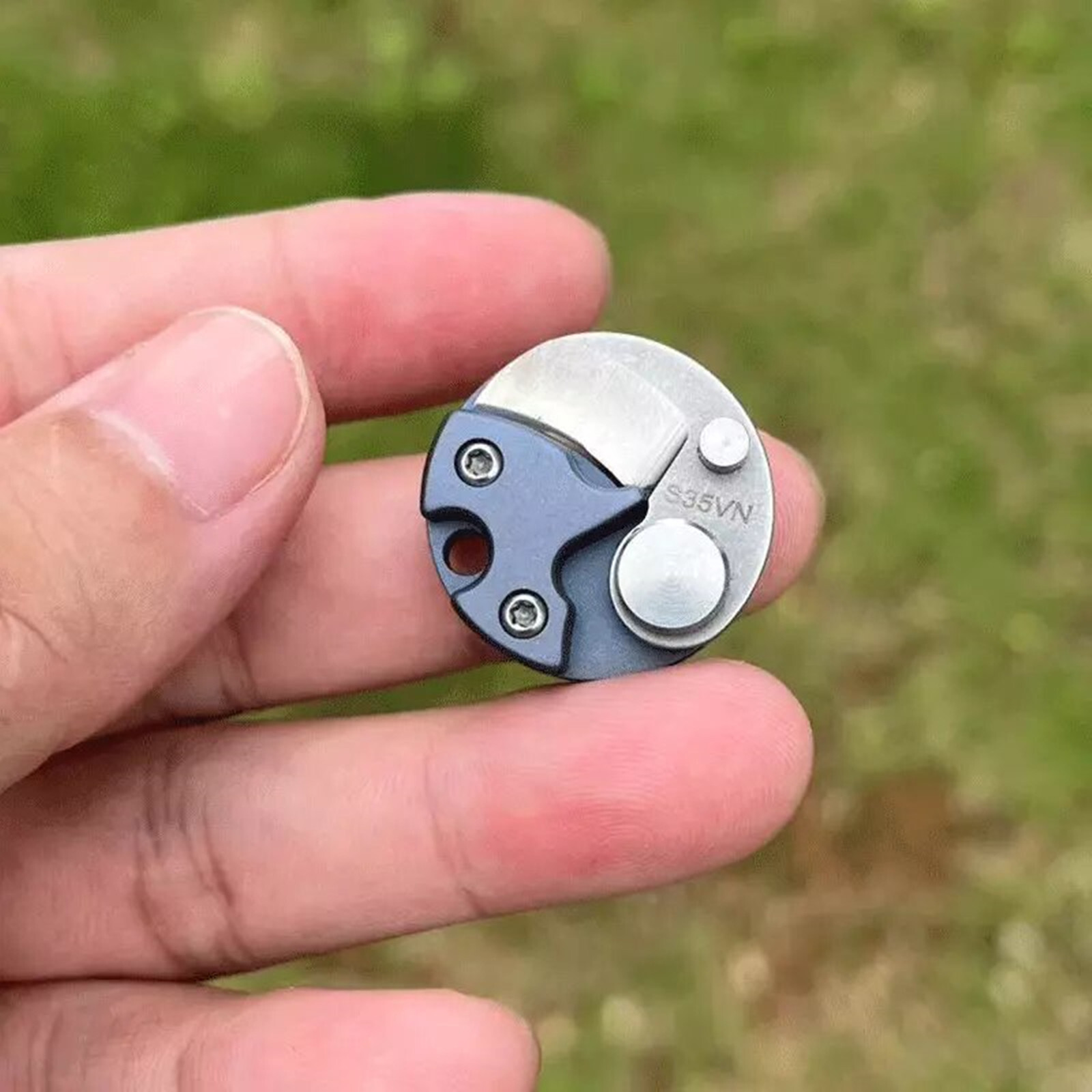 Outdoor EDC Mini Coin Keychain Folding Knife S35VN Blade Titanium TC4 Handle