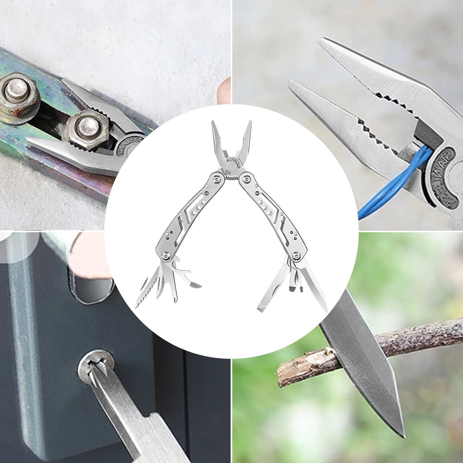 Multi Tool Tool 11-in-1, Folding Stainless Steel Multifunctional Pliers with Sc…