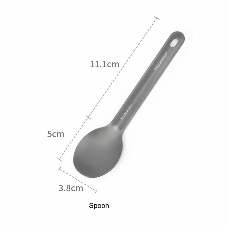 Titanium 3 Fork Spoon Sets Outdoor Camping Tableware Portable Salad SpoonEDCTool