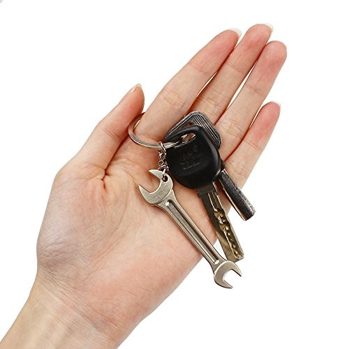4pcs Mini Wrench Tool Keychain Metal Spanner Keyring Pendant Key Holder Organ…