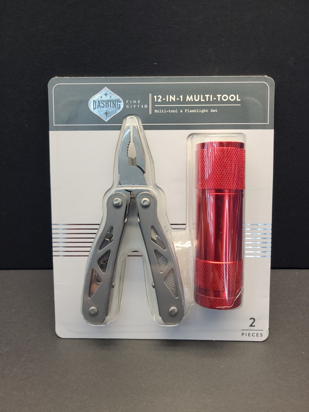 12 – IN – 1 Multi Tool And Red Flashlight Set