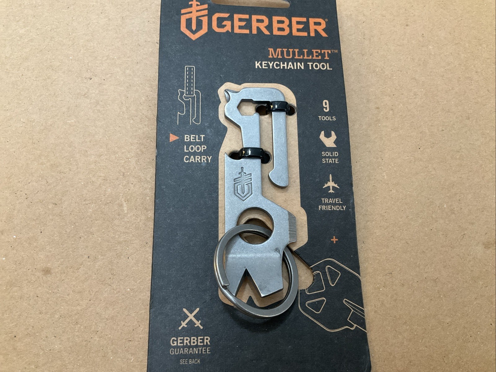 Gerber Mullet Keychain Multi Tool 9 in 1 Belt Loop Carry Travel Friendly