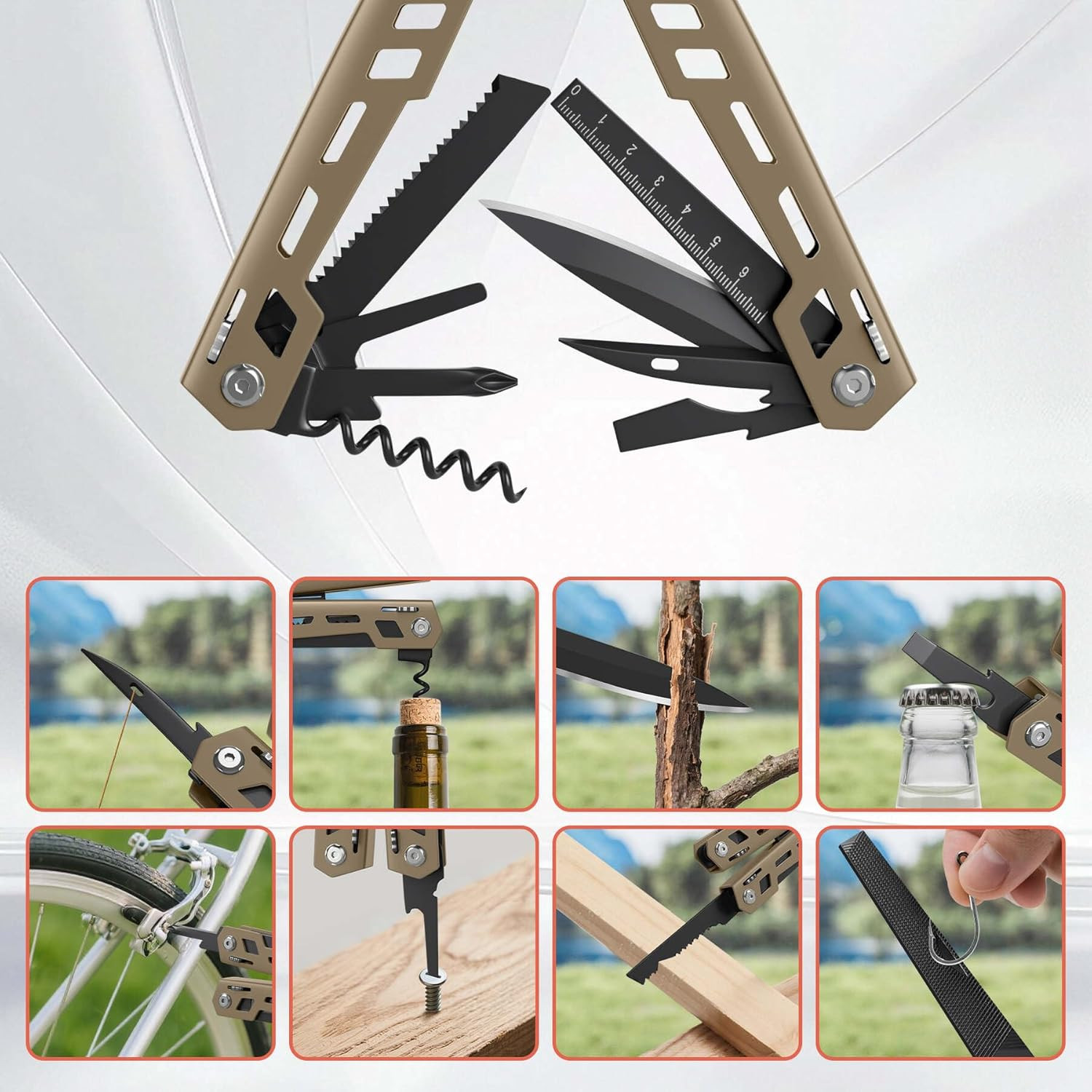 Multitool 17-In-1 Stainless Steel Multi Tool with Pocket Knife Needle Nose Plier