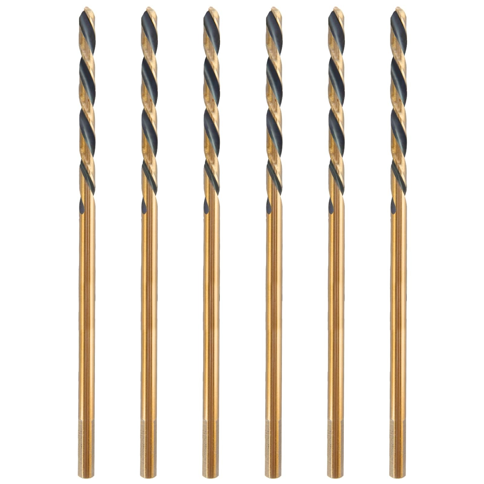 15/64 x 6 Inch Extra Long Drill Bits (6 Pack), Aircraft Drill Bit Black and G…