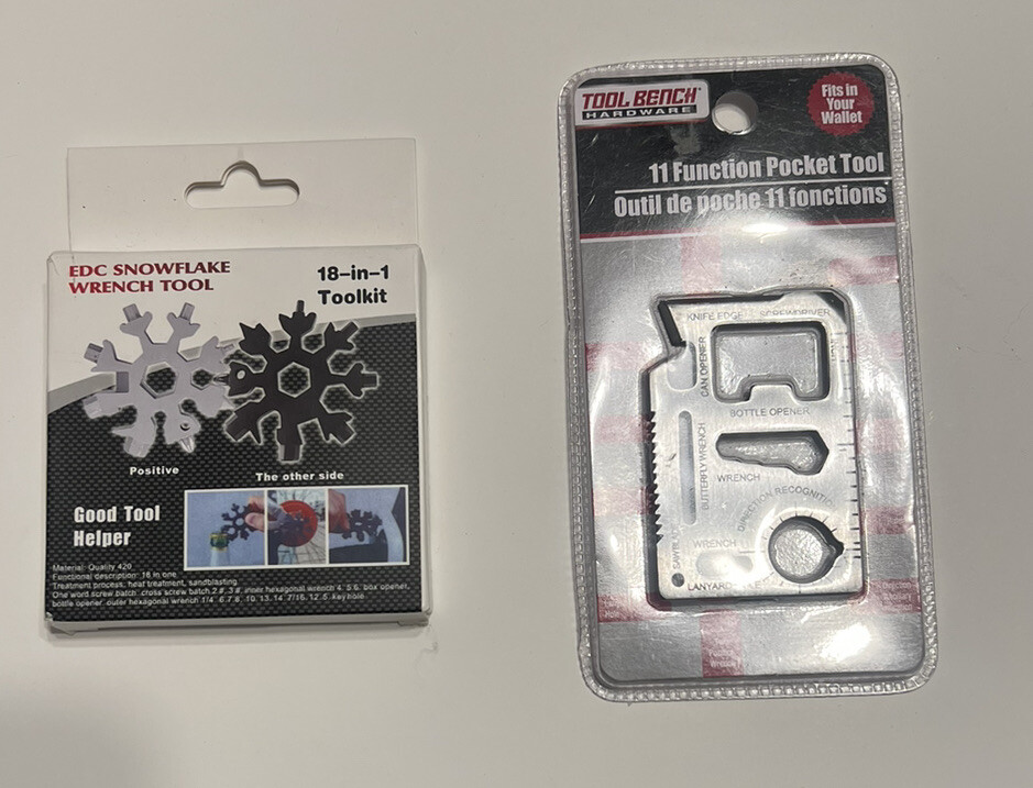 Pocket Tools-Multiple Use Survival Tools. Set of 2. NIP. Great Gift For Dad.