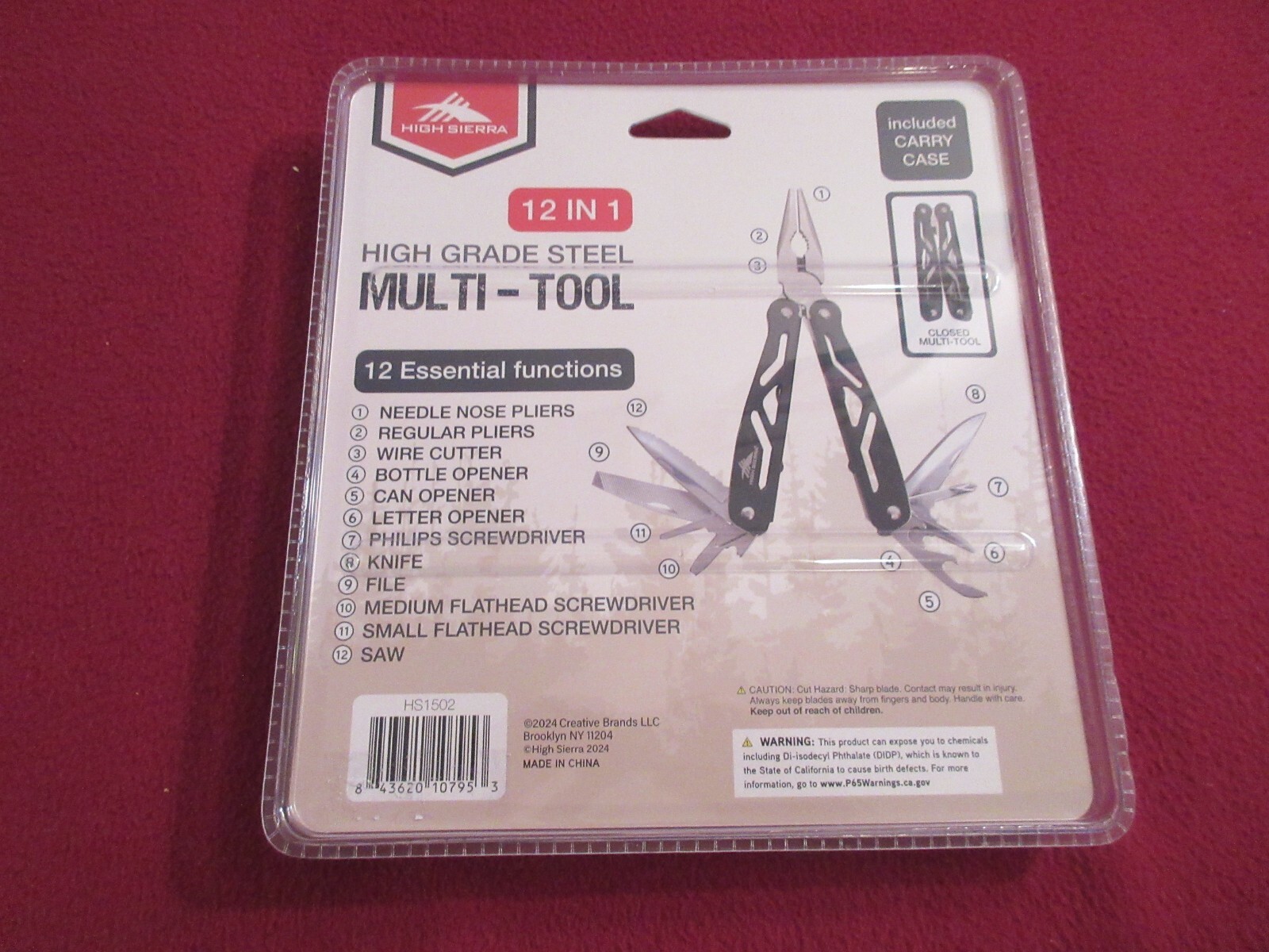 HIGH SIERRA 12-IN-1 MULTI-PLIERS TOOL + 12-IN-1 COMPACT TOOL STAINLESS STEEL