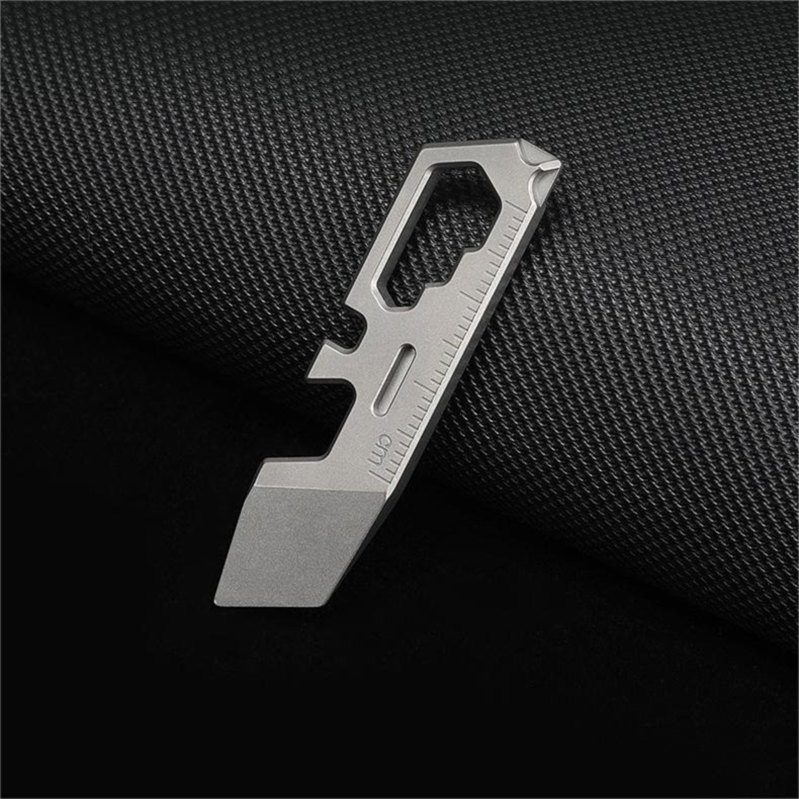 Mini Titanium Pry Bar Crowbar EDC Can Bottle Opener Screwdriver Wrench Keychain