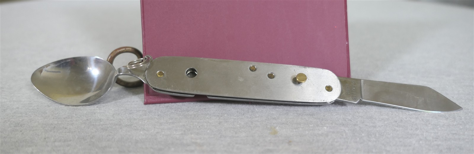 Winchester Steel Camping Utensil 5-in-1 Pocket Knife Fork Spoon Corkscrew Opener
