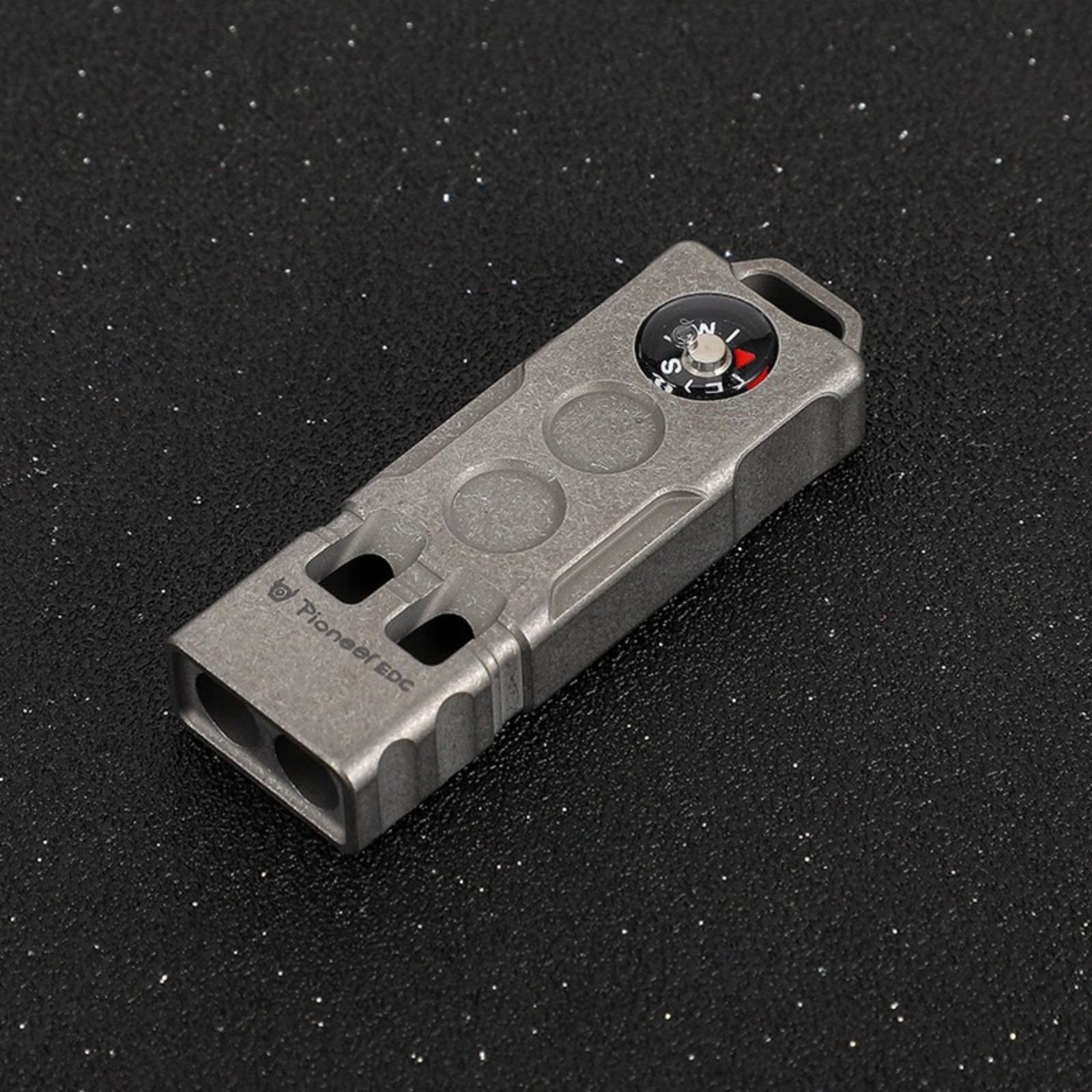 Titanium Alloy Double Tube Whistle 120DB Outdoor Survival EDC SOS High Frequency