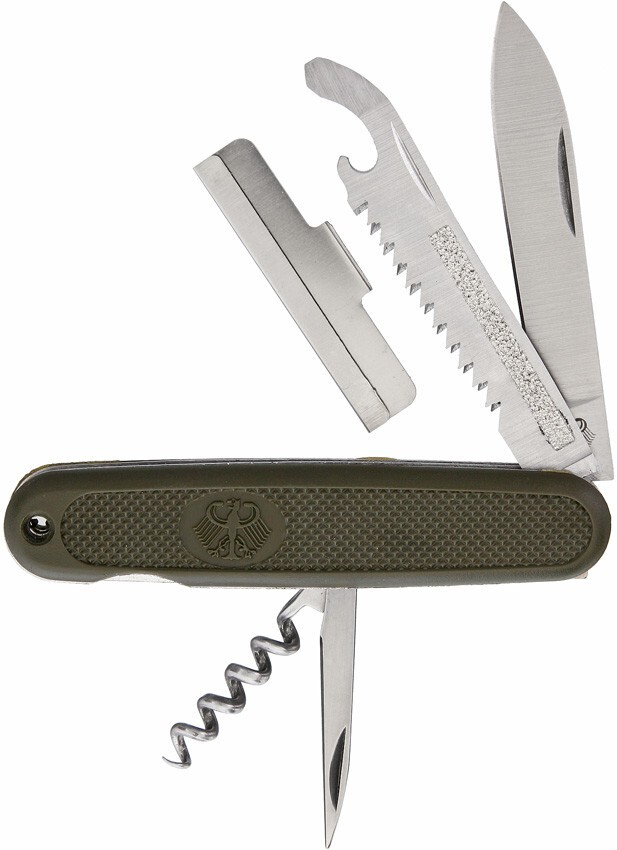 Military Bundeswehr 4 1/8″ Stainless GRN Multitool OD green Folding Knife 212