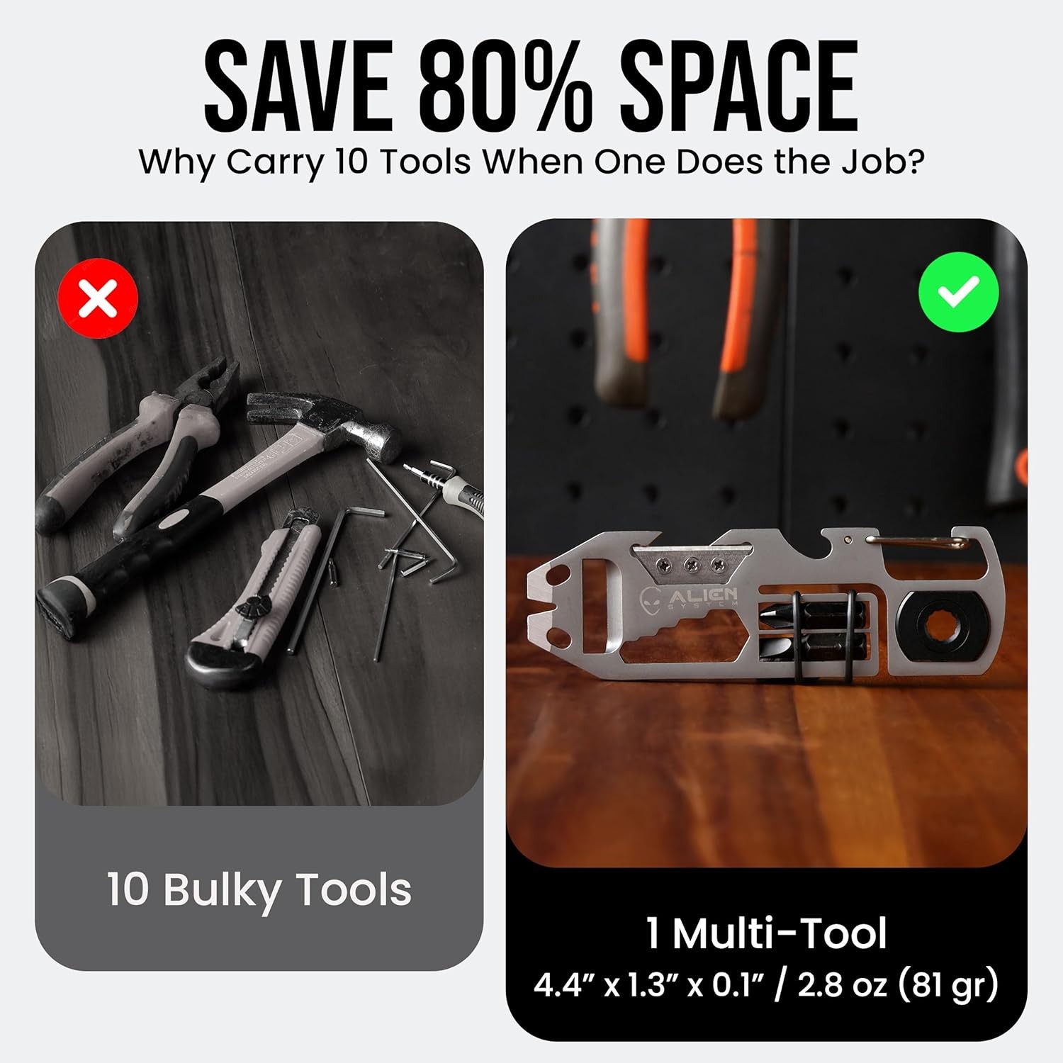 EDC Pry Bar Multitool 10-in-1 Pocket Pry Tool Bottle Opener EDC Tool