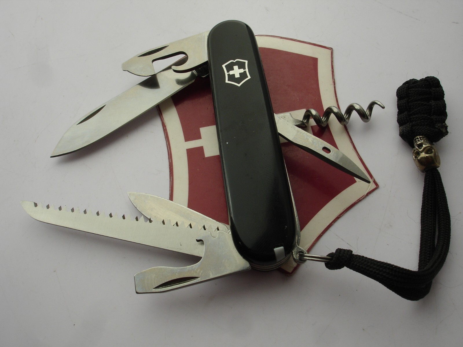 VICTORINOX 91mm BLACK CAMPER 13 FUNCTION EDC OUTDOOR SWISS ARMY POCKET KNIFE