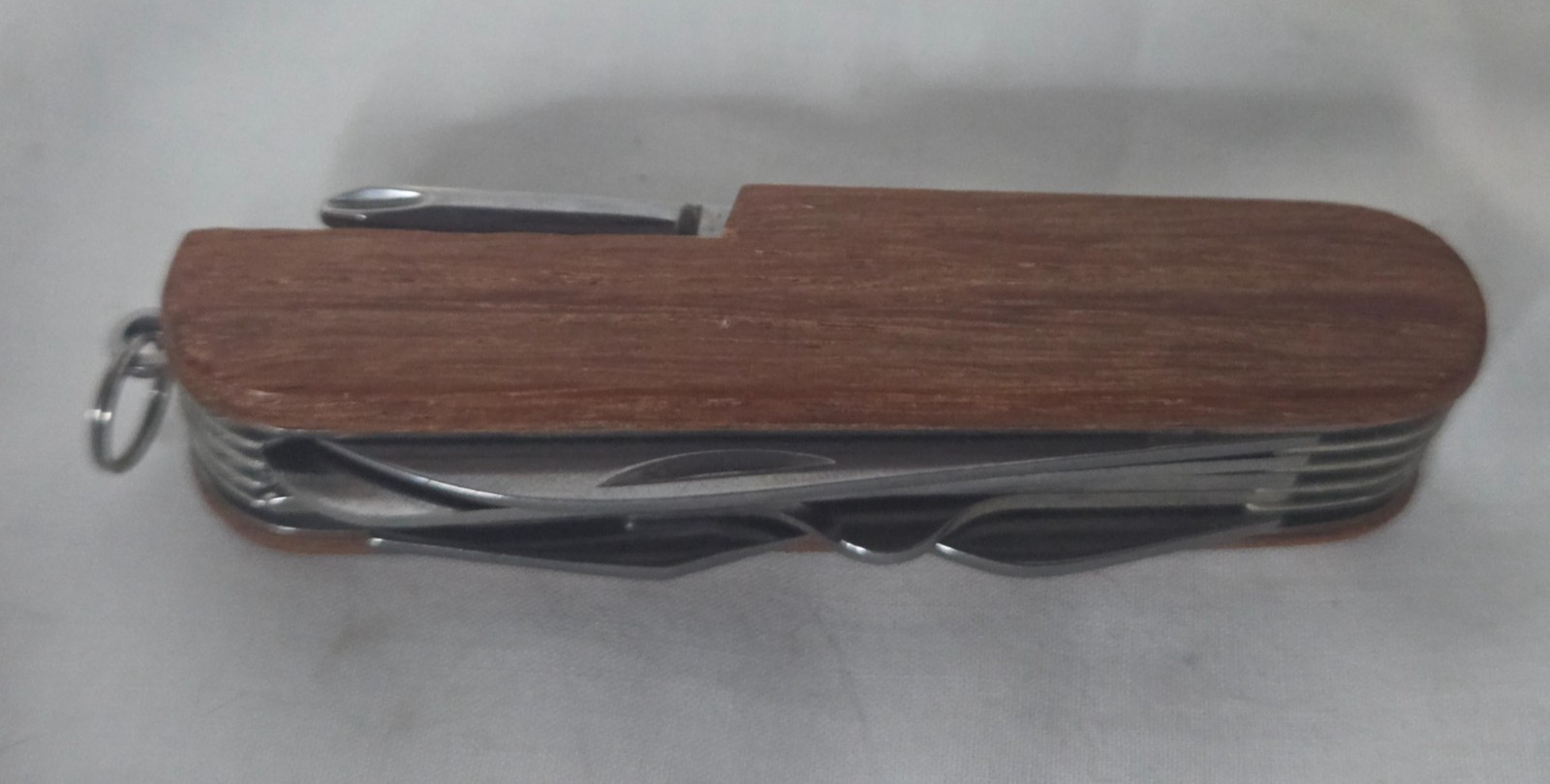 Vtg Winchester 11 Function Multi-tool Pocket Knife Wood Handle w/Saw & Scissors