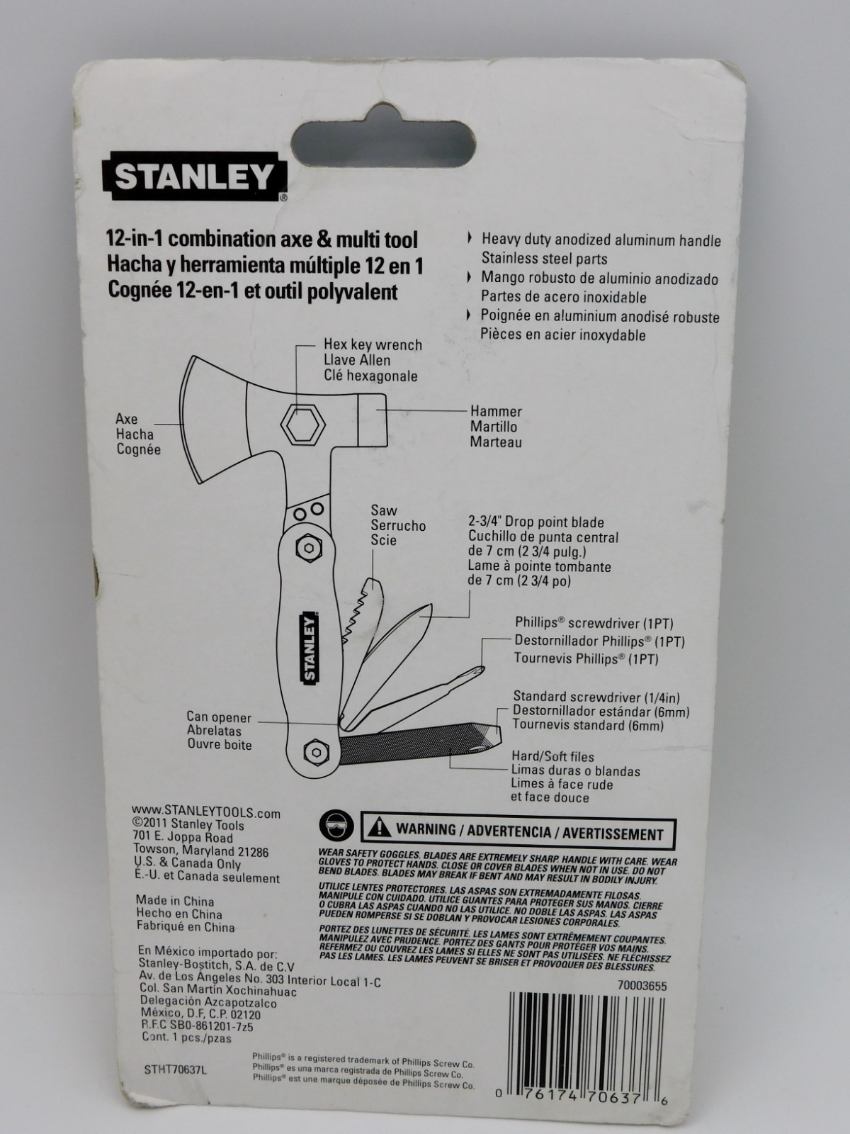 Stanley 12 in 1 Combination Axe & Multi Tool STHT70637L NEW