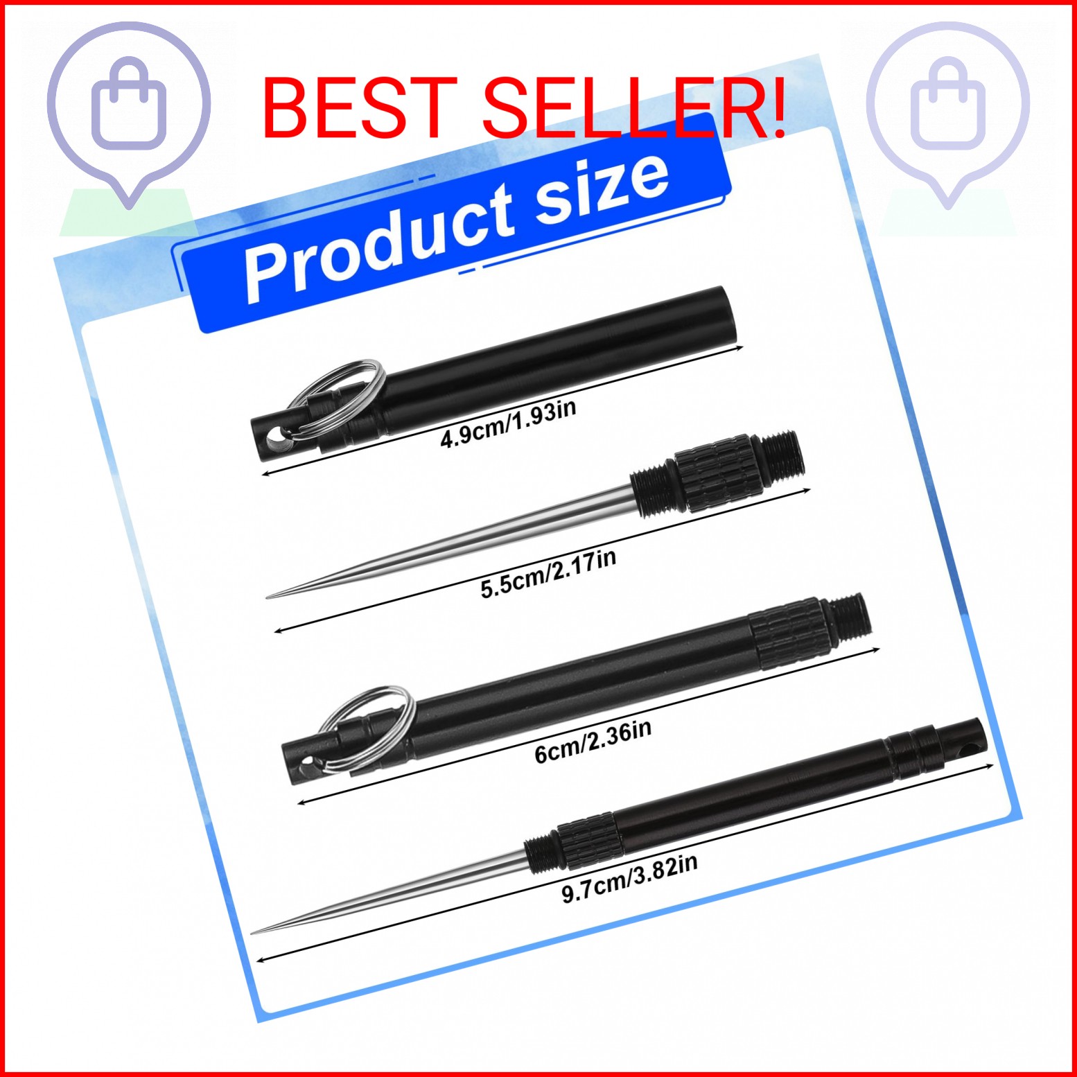Giantree 6 PCS Portable Toothpicks, Metal Titanium Toothpicks, Reusable Toothpic