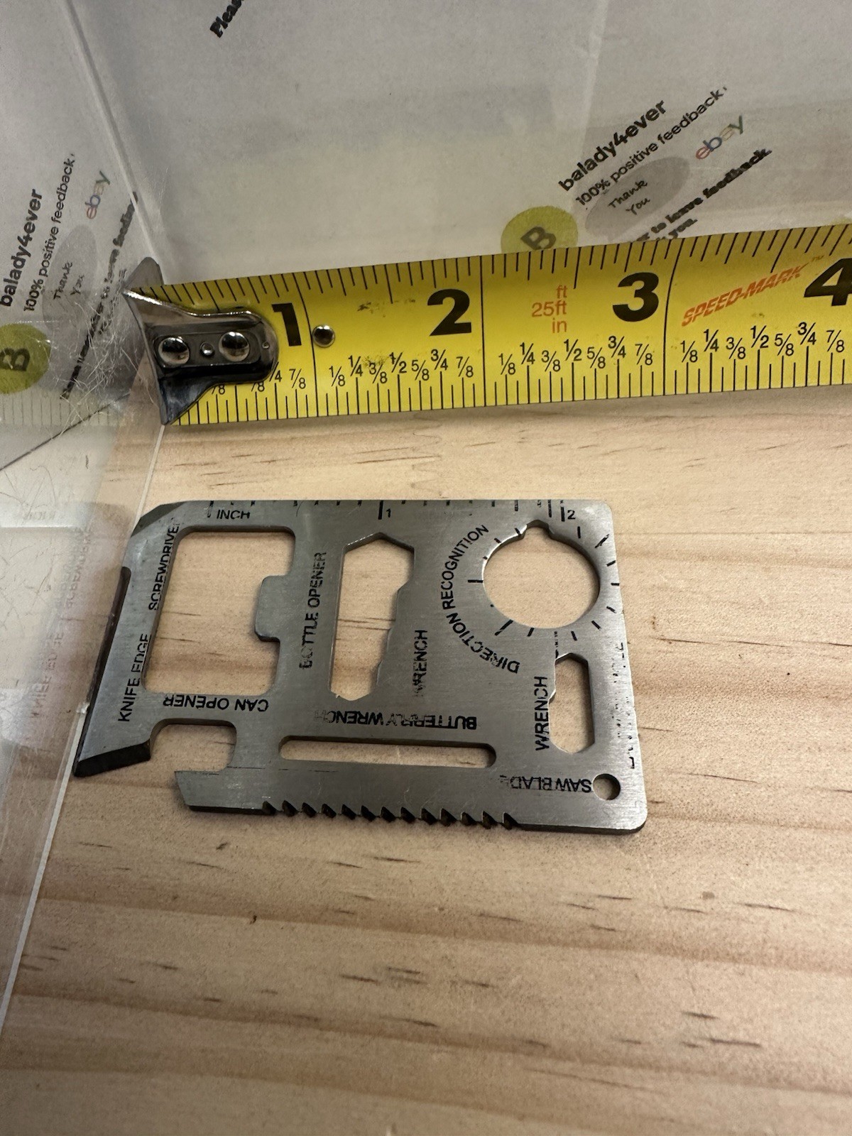 11 in 1 Survival Pocket Credit Card Multi-tool Labeled