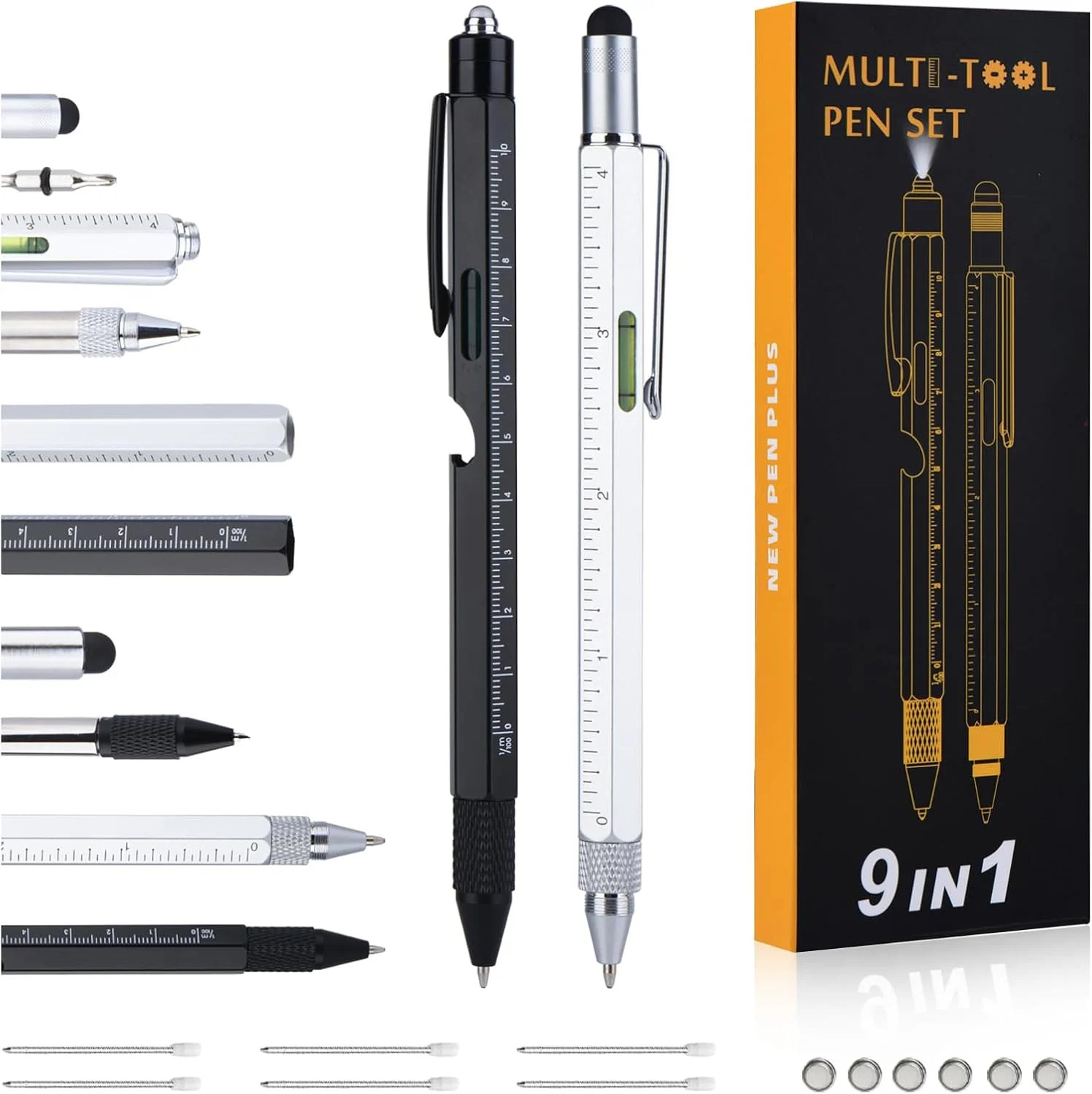 Gifts for Men Christmas- Multitool Pen with LED Light, Flathead, Phillips Screwd